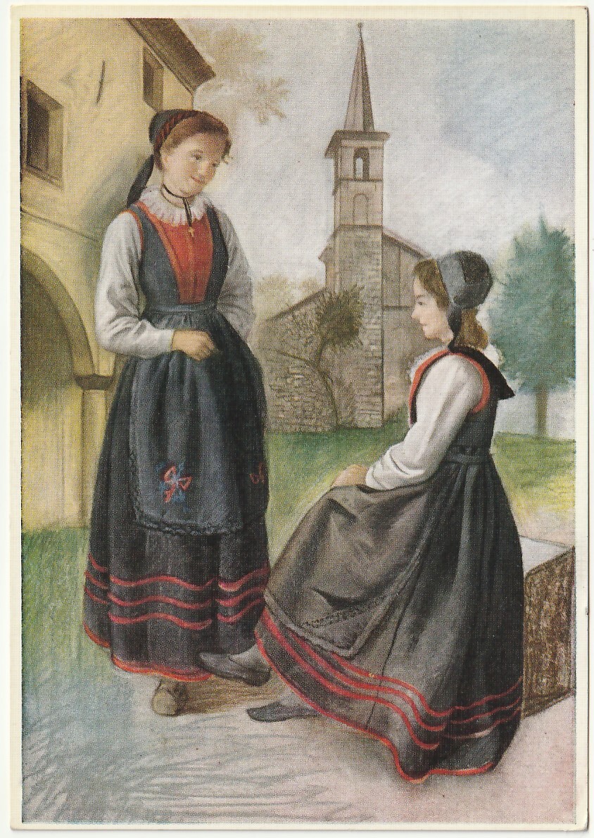 PERLOZ - AOSTA - PASTEL OF POLITICIANS - COSTUMES -8551-