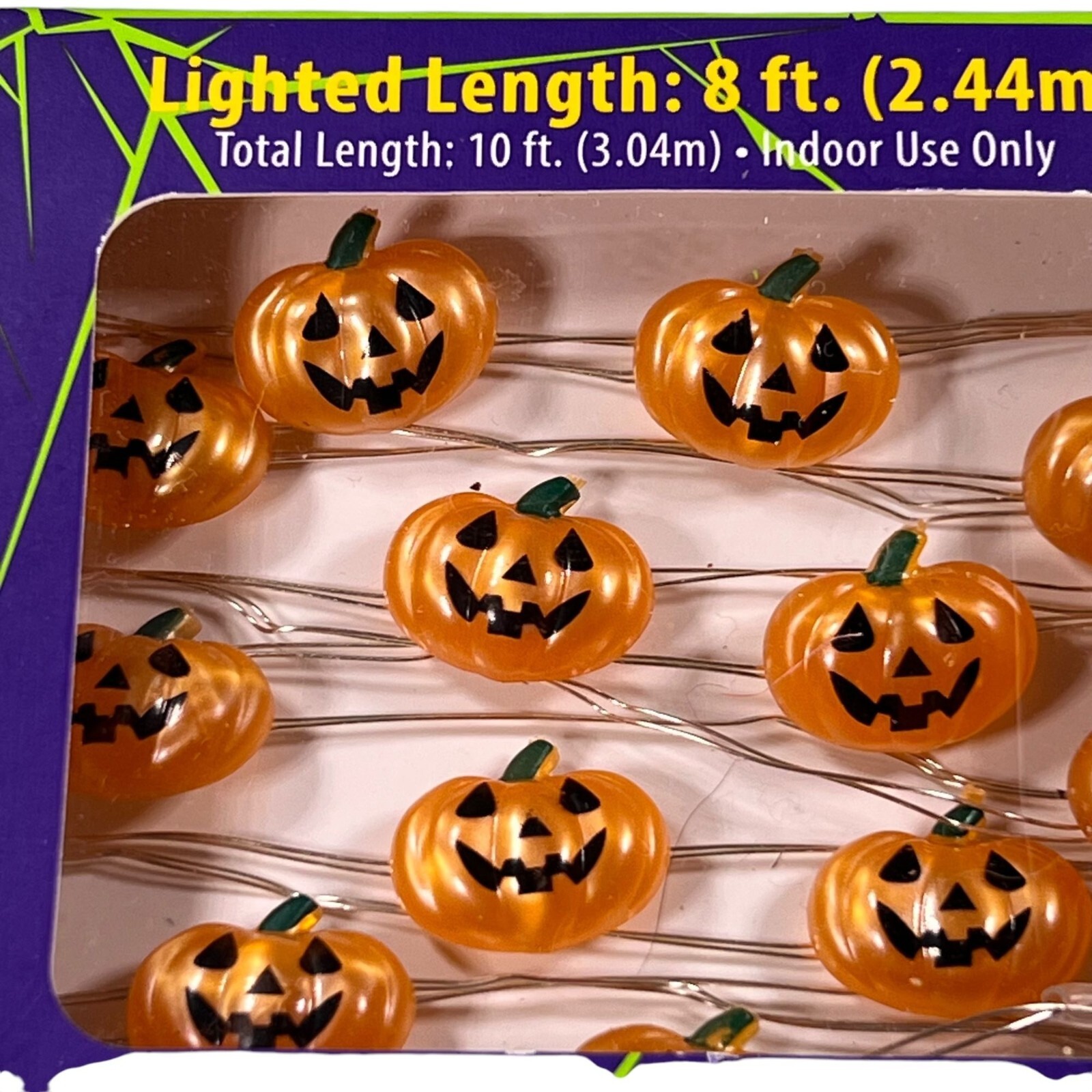 NEW Mini Halloween Pumpkin LED String Lights Indoor Party Decoration 10 ft total