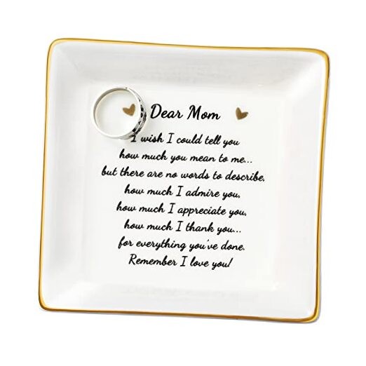  Gifts for Mom Birthday Unique from Daughter Ring Trinket Dish Tray Jewelry 