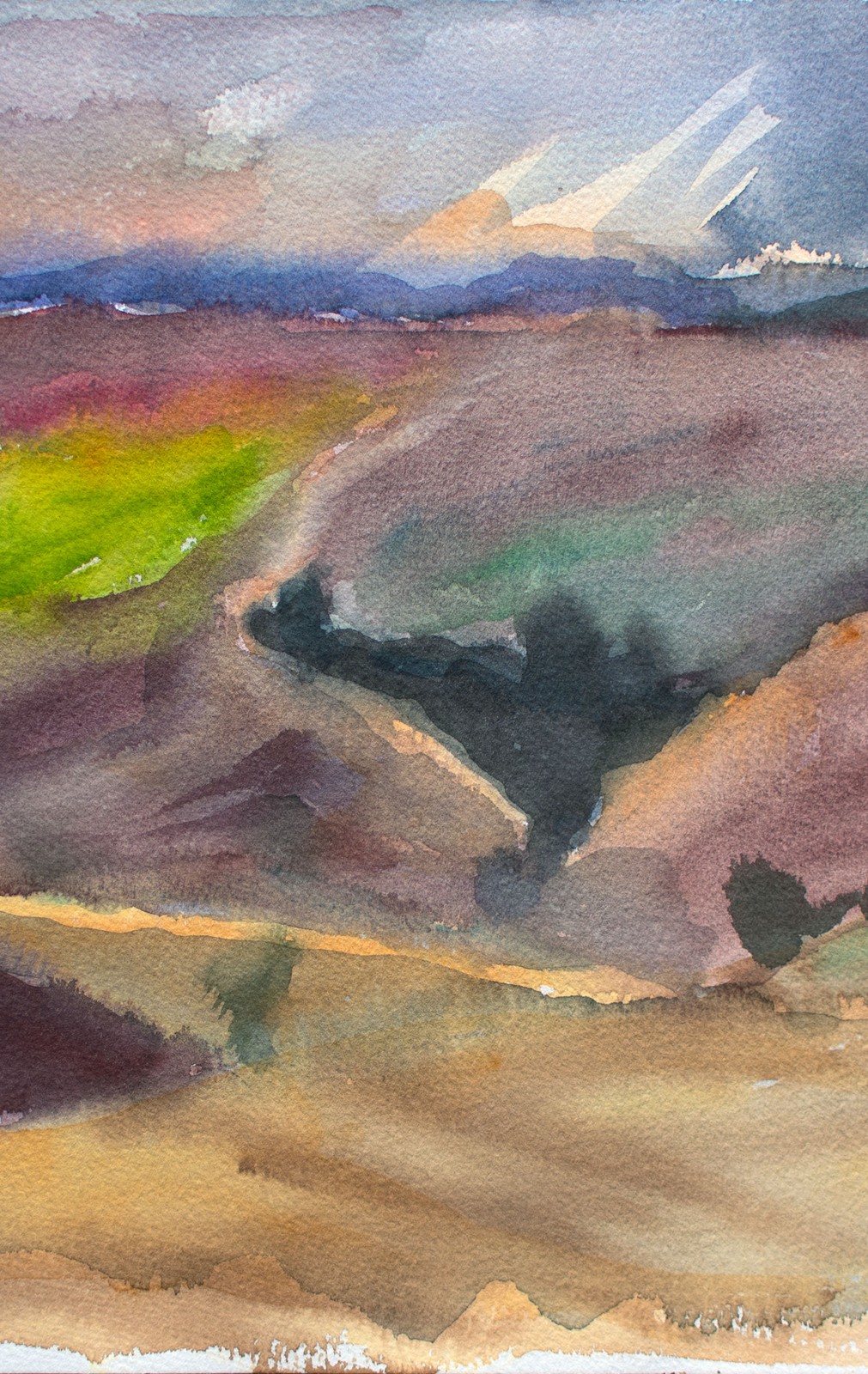 Karlheinz Schäfer Landscape Autumn Contemporary Art Signed Watercolor 2003