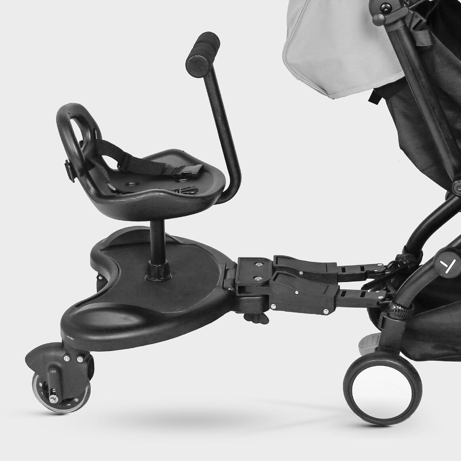 Buggy Board for Kids with Detachable Seat & Non-Slip Standing Platform