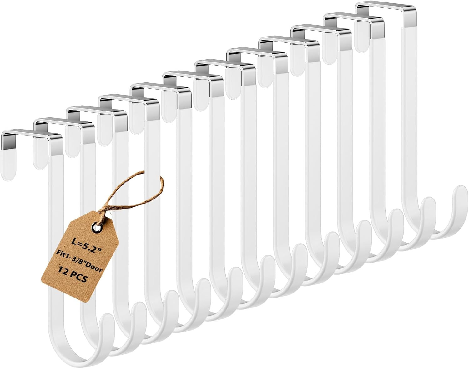 12 Pack Over The Door Hooks, Door Hanger Hook, Towel Hooks for Hanging, Towel Ha