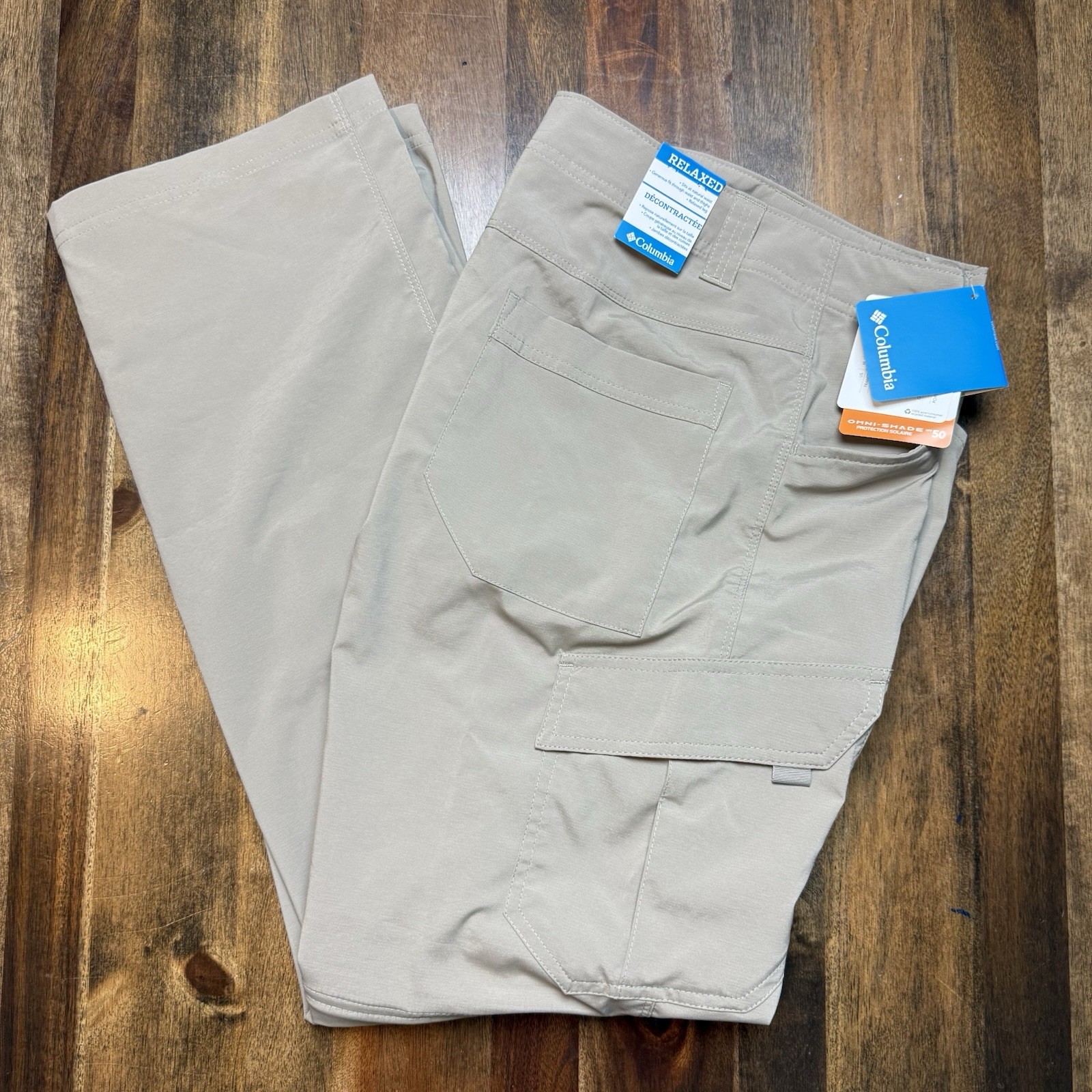 Columbia Silver Ridge Stretch Convertible Pants Mens 32x30 Zip Omni Shade Khaki