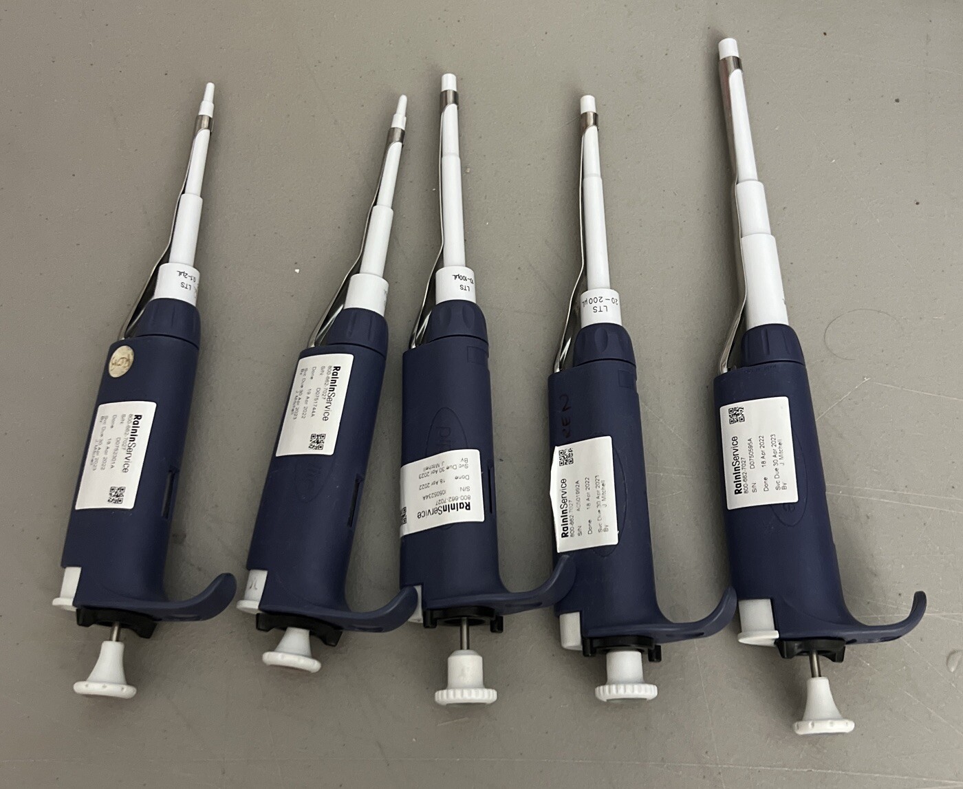 NICE Set X5 Rainin Pipet-Lite Pipette L2,L20,L100,L200,L1000 LTS - CALIBRATED