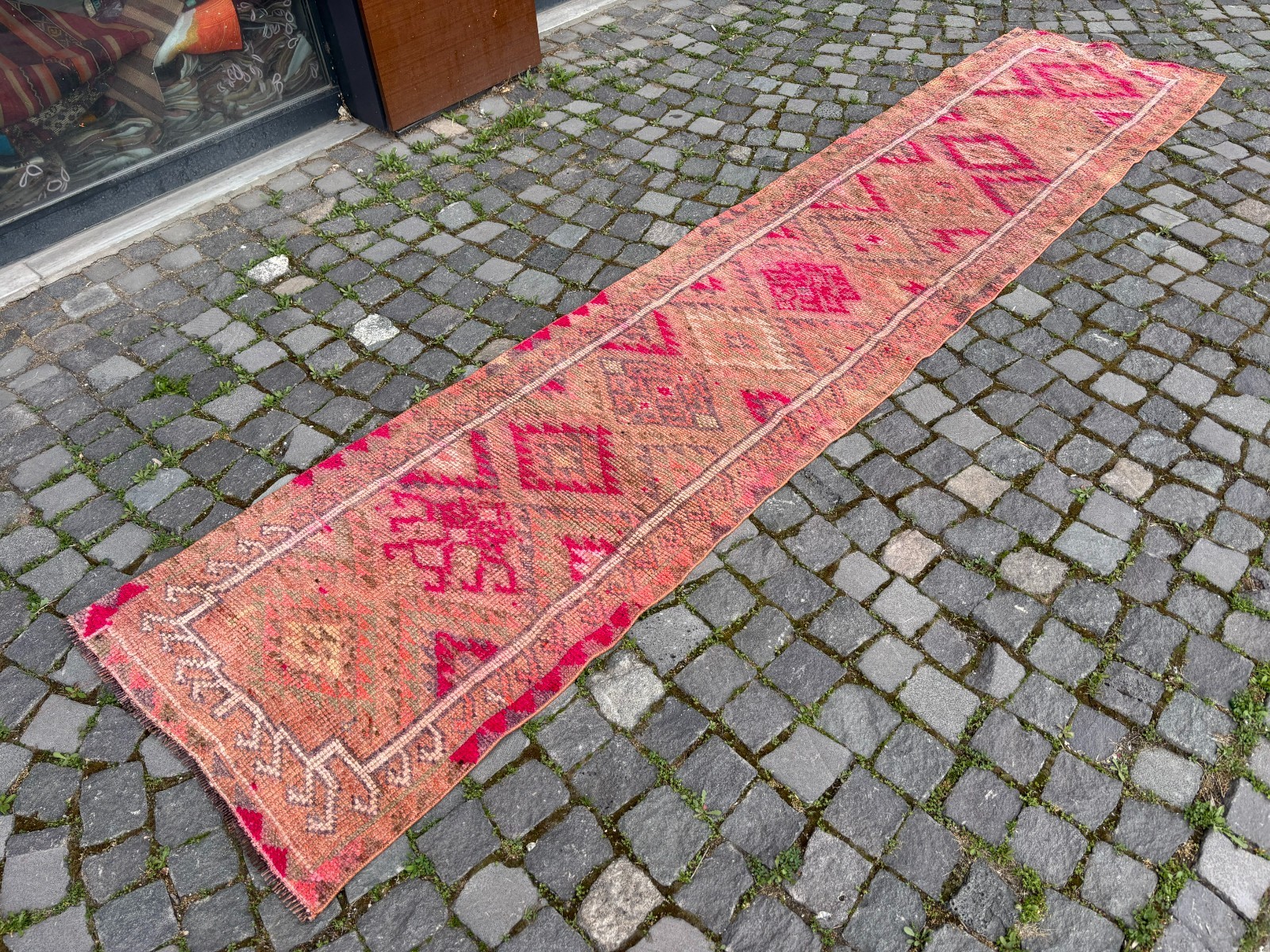 Bohemian rugs, Runner rug, Handmade, Turkish rug, Vintage, Wool | 2,5 x 11,3 ft