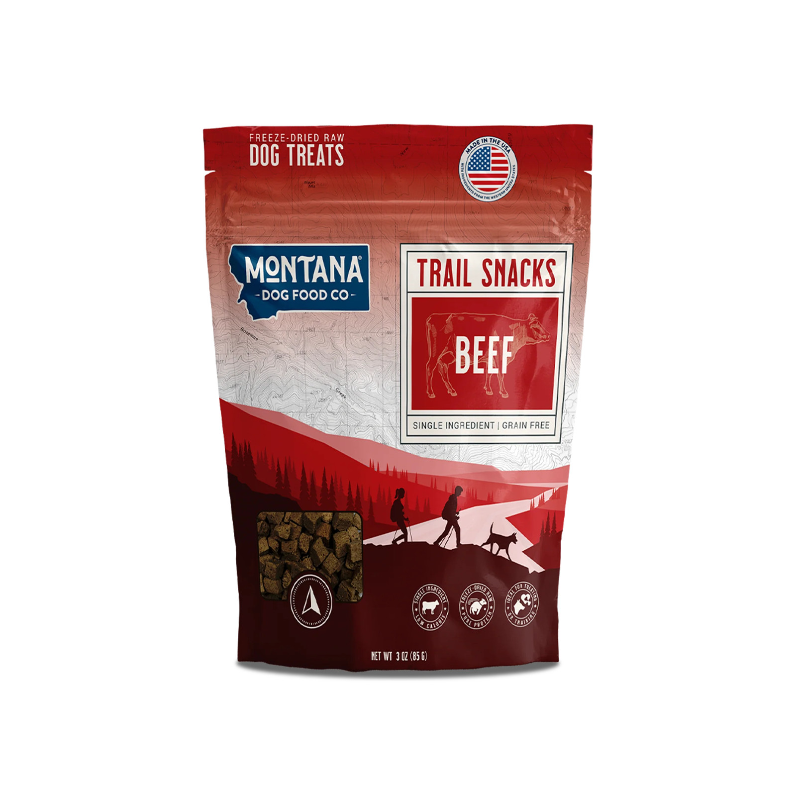 Beef Heart Freeze-dried Raw Trail Snacks (Treats) for Dogs 3oz