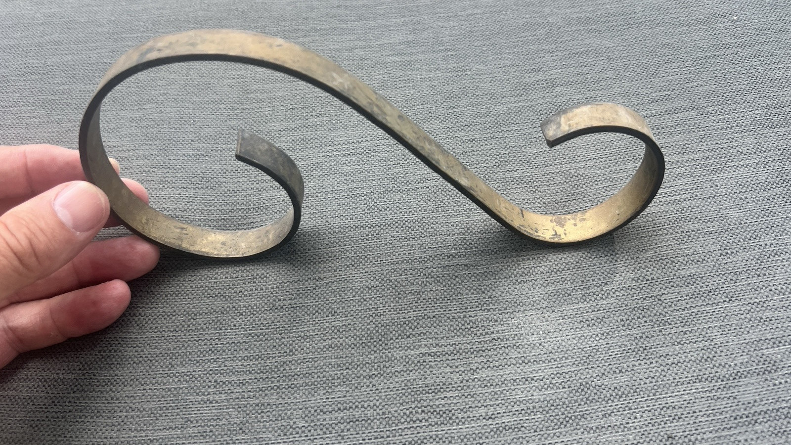 S shape Curved Motif BED Brass old style vintage polished Aged Repro 9" inch