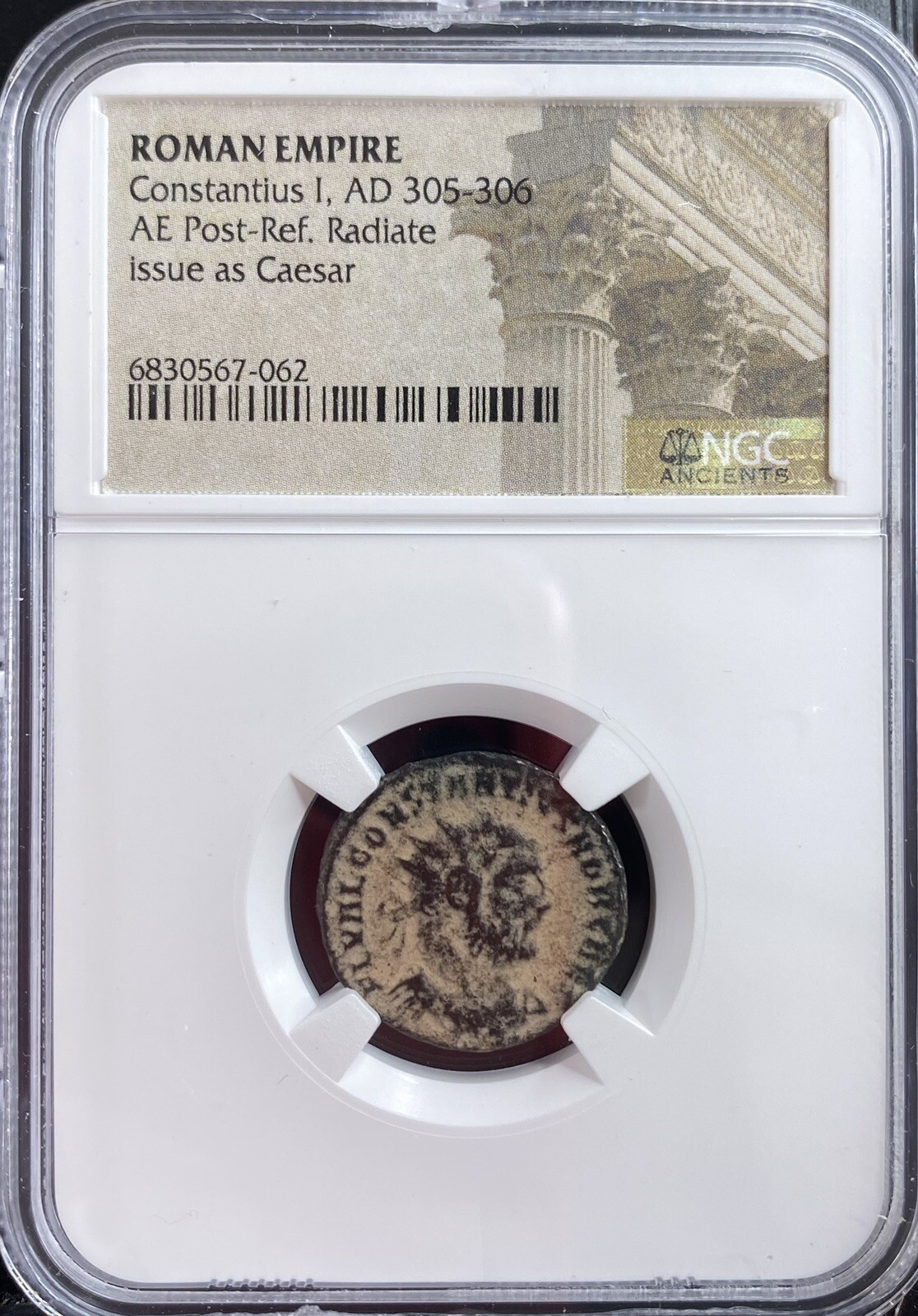 Genuine NGC Certified Ancient Roman Coin Constantius I 305-306 AD Caesar Radiate