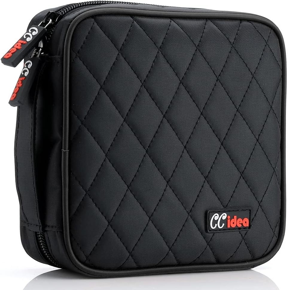 CCidea 40 Capacity CD/DVD Case Holder Portable Wallet L6''*W6''*H2.5'', Black 