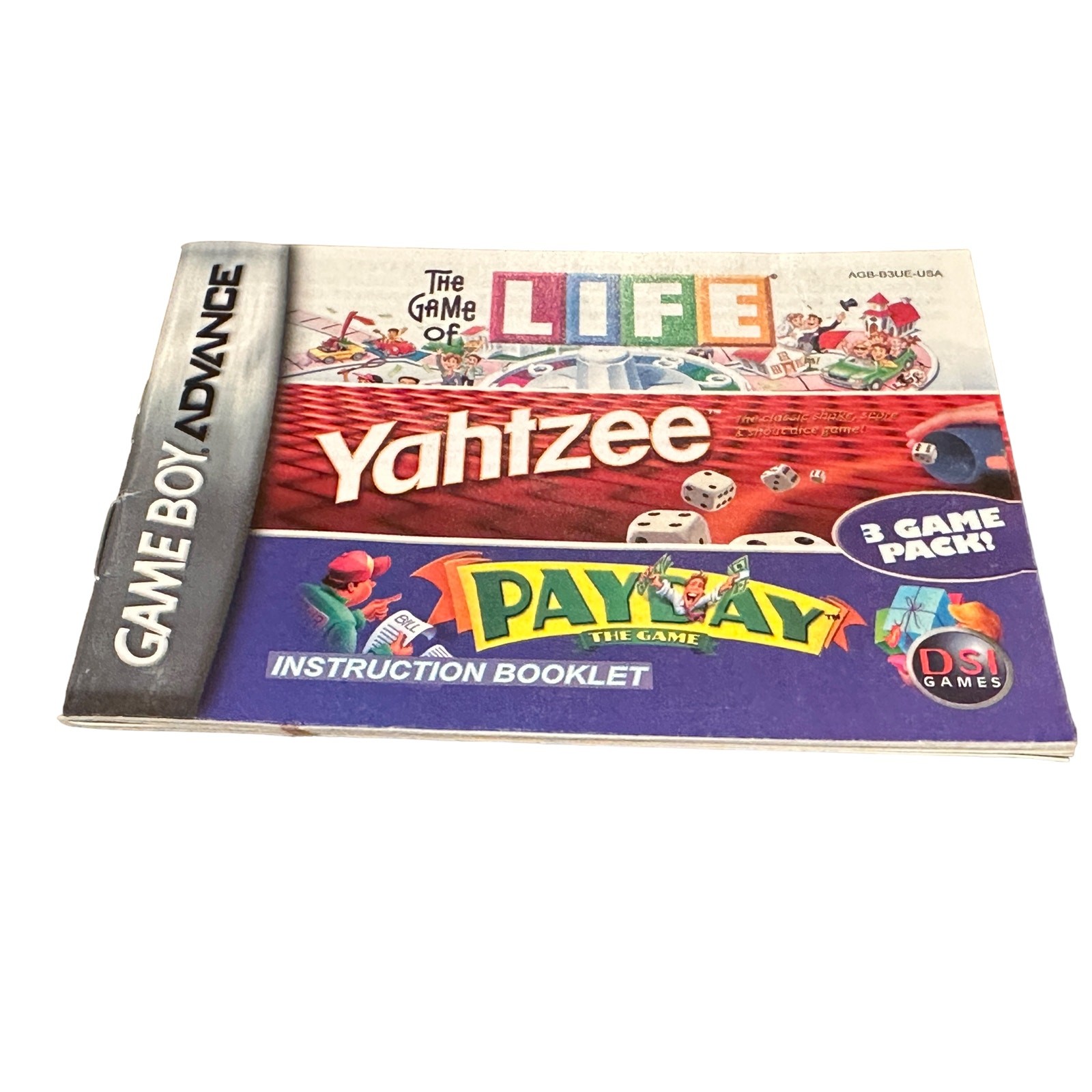 Life / Yahtzee / Payday Nintendo Gameboy Advance  Instruction Manual Authentic
