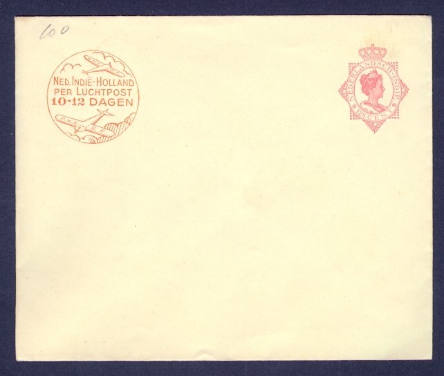 NETHERLAND INDIES 12½c ENV w/AIRMAIL AD MINT