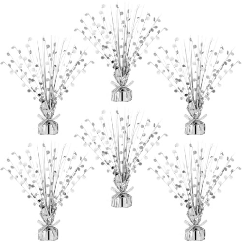  6 Pcs Metallic Foil Spray Centerpiece Table Decoration Round Gold Blue Silver