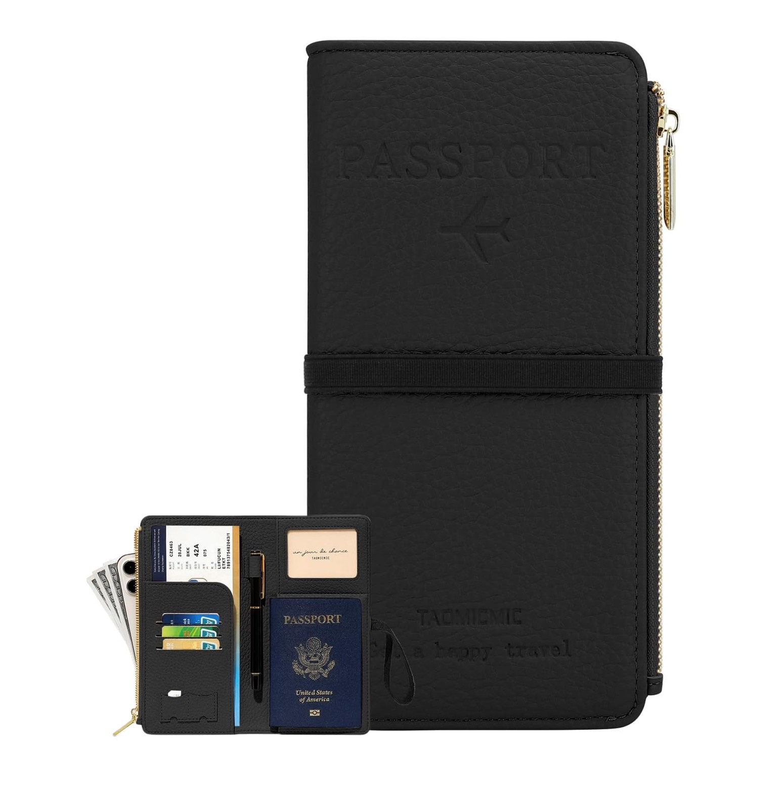 Passport Holder for Travel Women Leather Passport Wallet RFID Blocking Passpo...