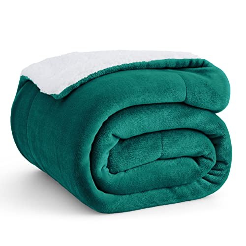  GentleSoft Sherpa Fleece Throw Blanket for Throw (50" x 60") 04 - Forest Green