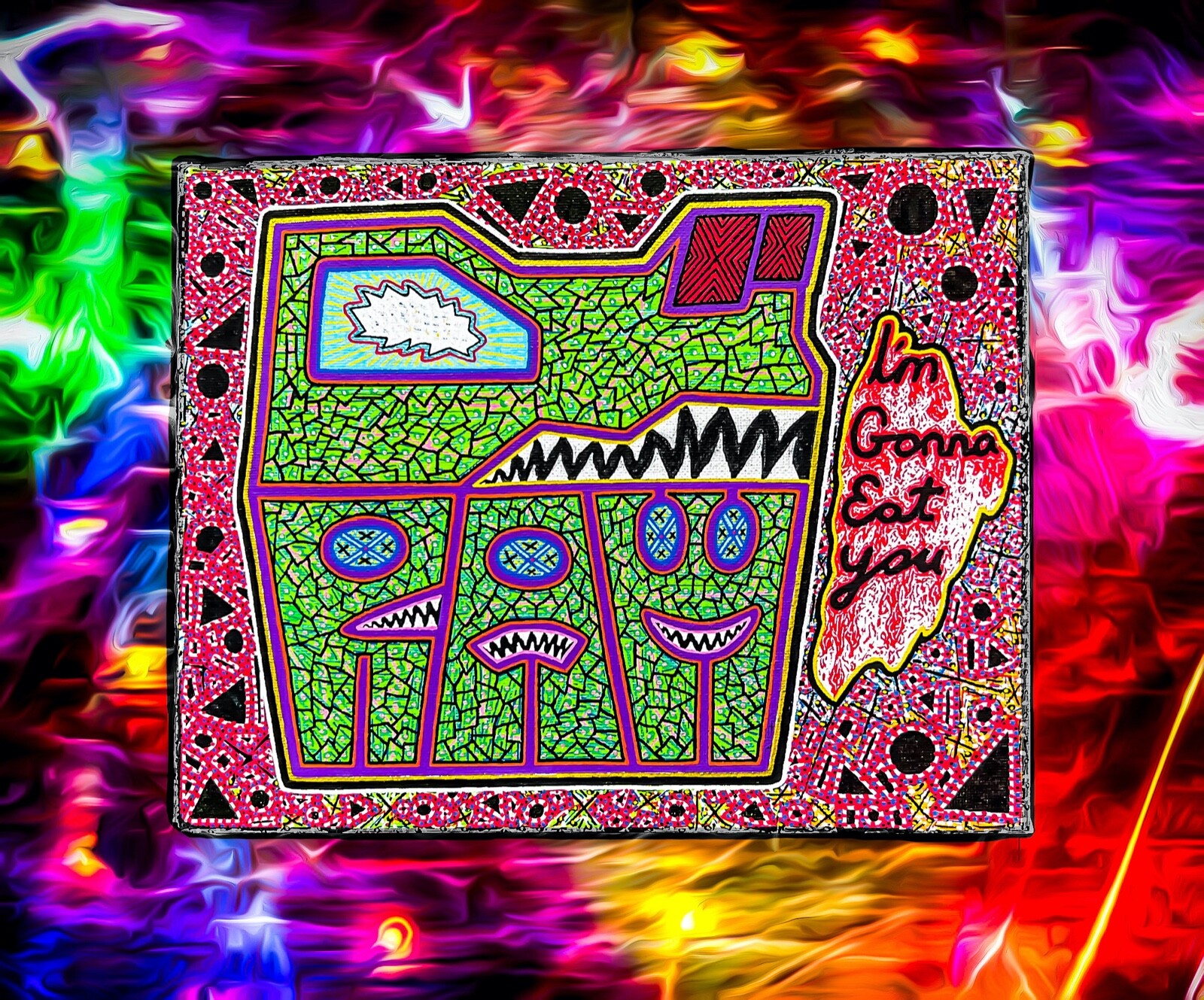 RAW HEAD #65 Im Gonna Eat You 1of1 NFT, The RAW HEADs Collection by RabidArtWork