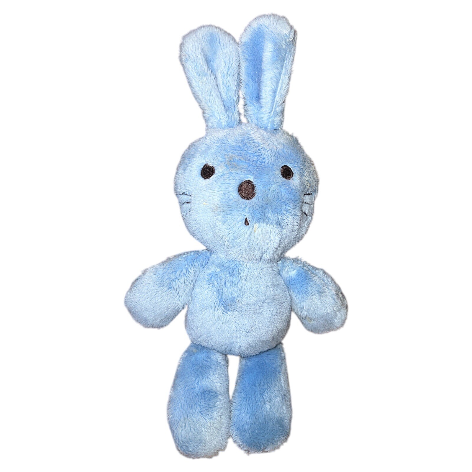 Baby Gap Blue Bunny Rabbit Plush Open Mouth Lovey 10” Inches HTF
