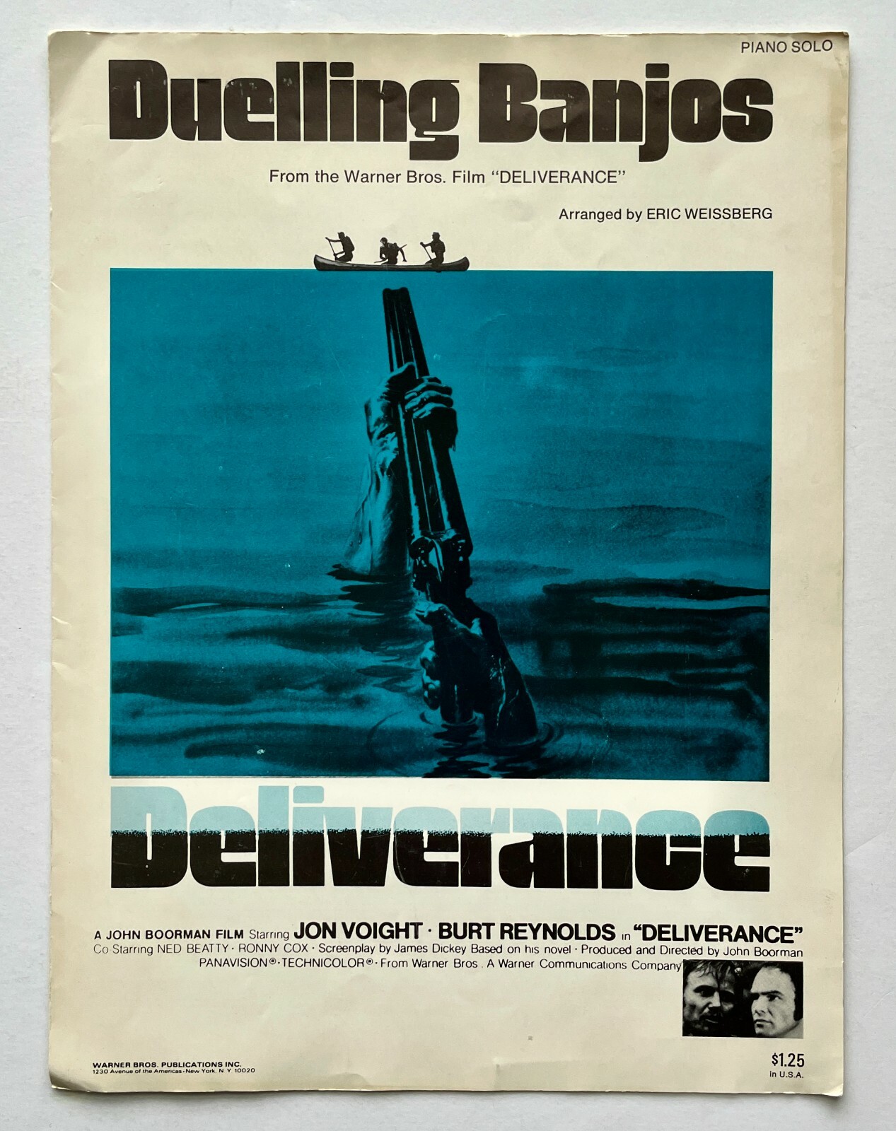 Duelling Banjos Deliverance 1973 Sheet Music Piano Solo Score Reynolds Voight