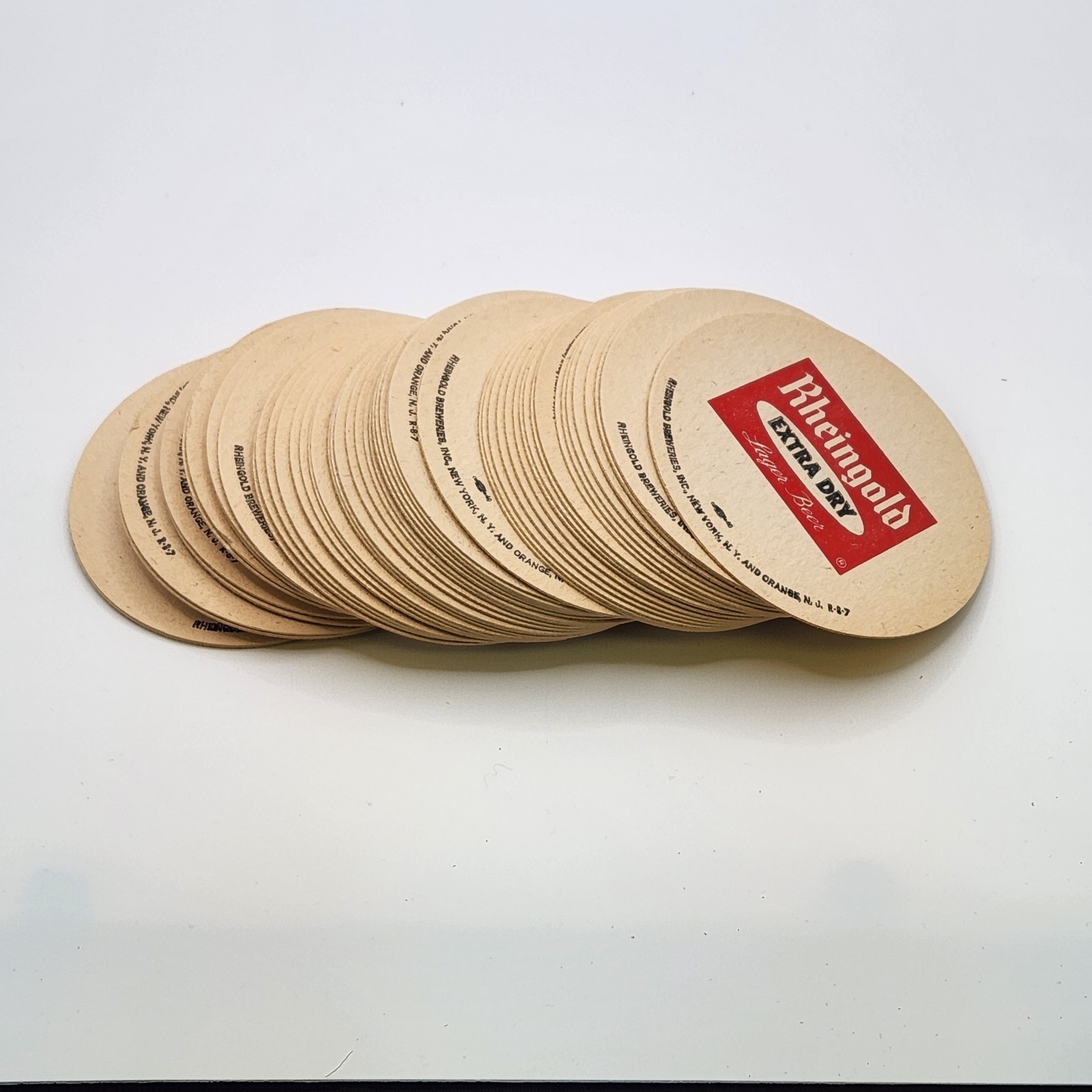 Lot of 50 Vintage Rheingold Beer Coasters 1960s NOS New York Extra Dry Lager Mat