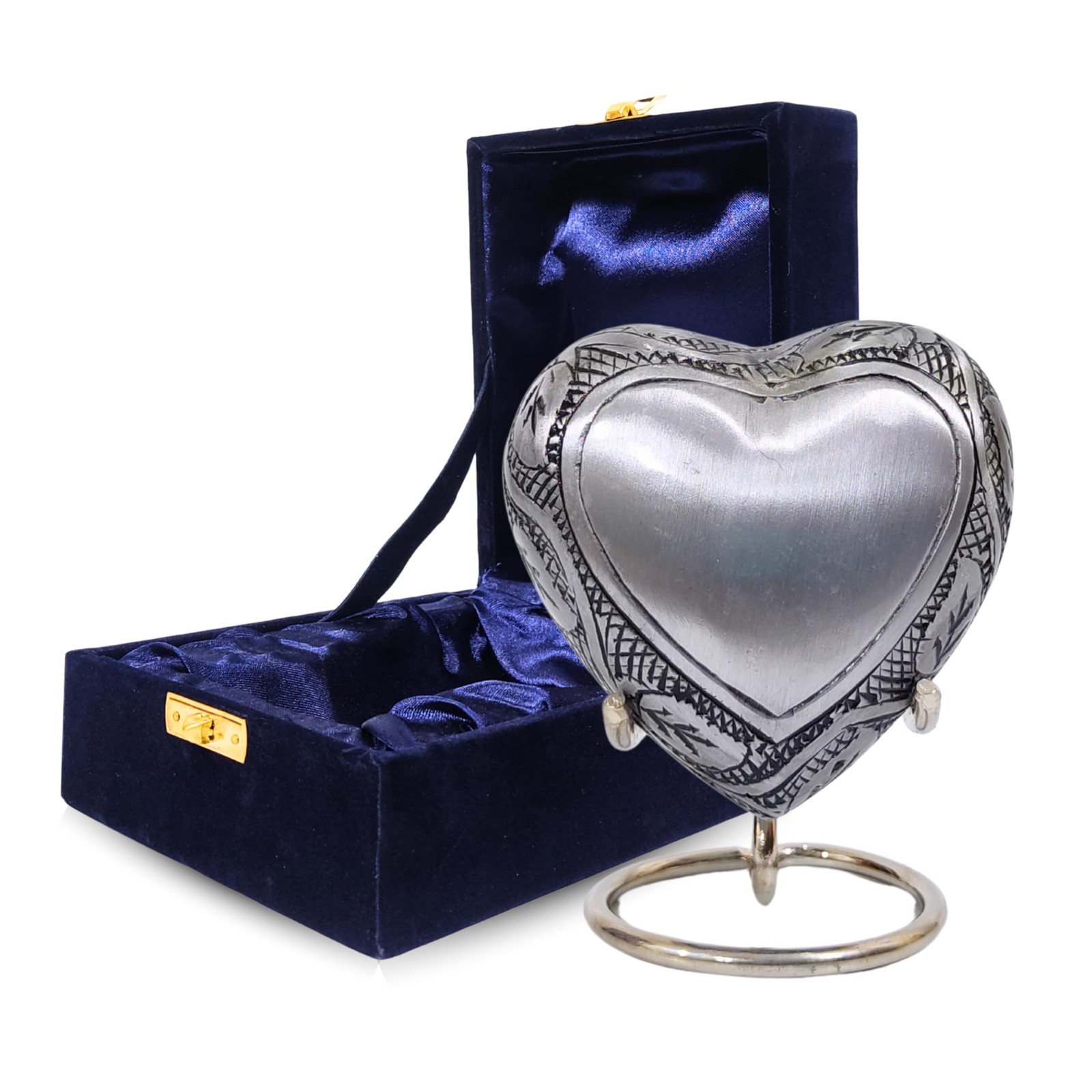 Heart Mini Urn for Ashes Adult , Female | Memorial Gifts with Velvet & Stand ...