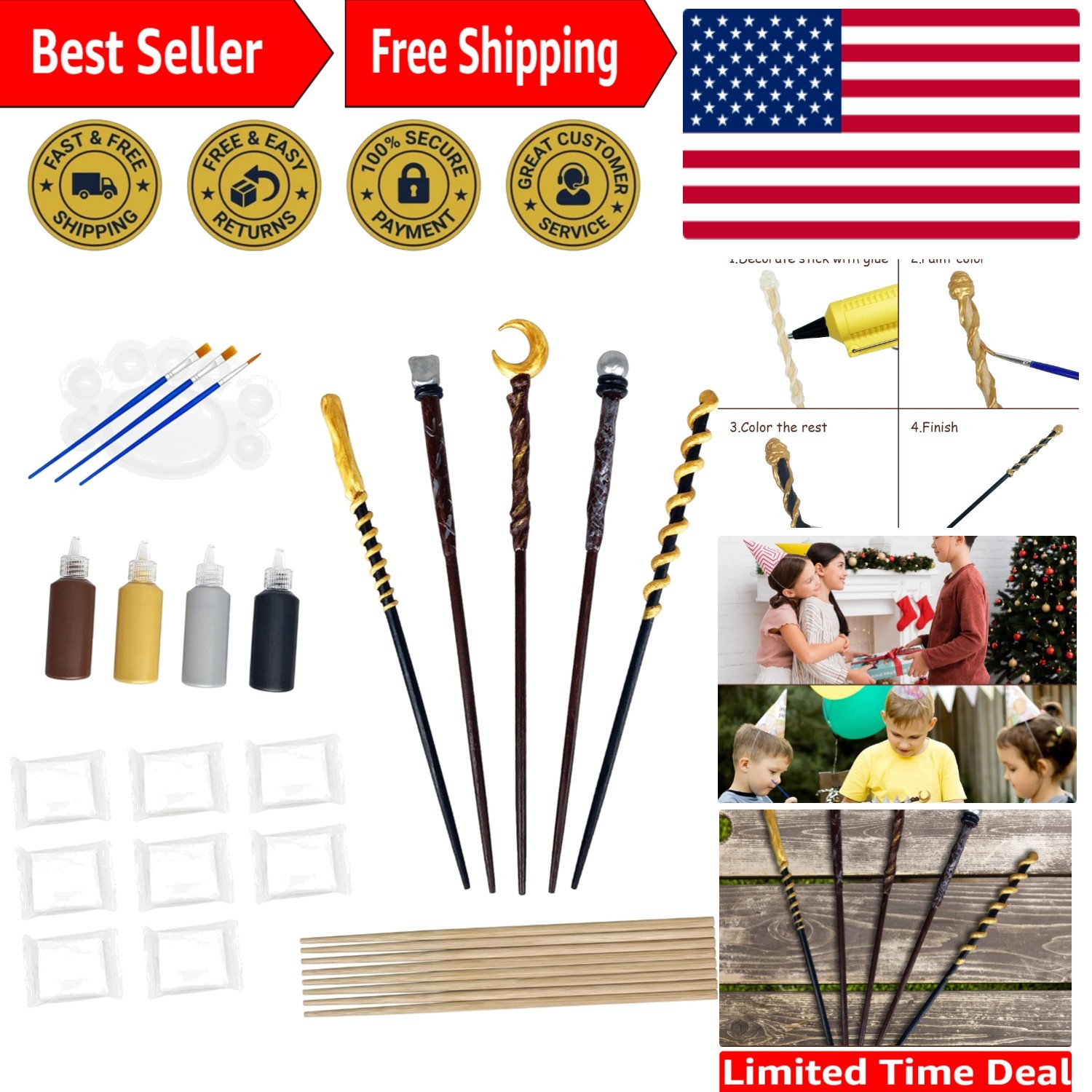 Creative Magic Wand Making Set - 24-Piece Craft Kit for Kids & Adults