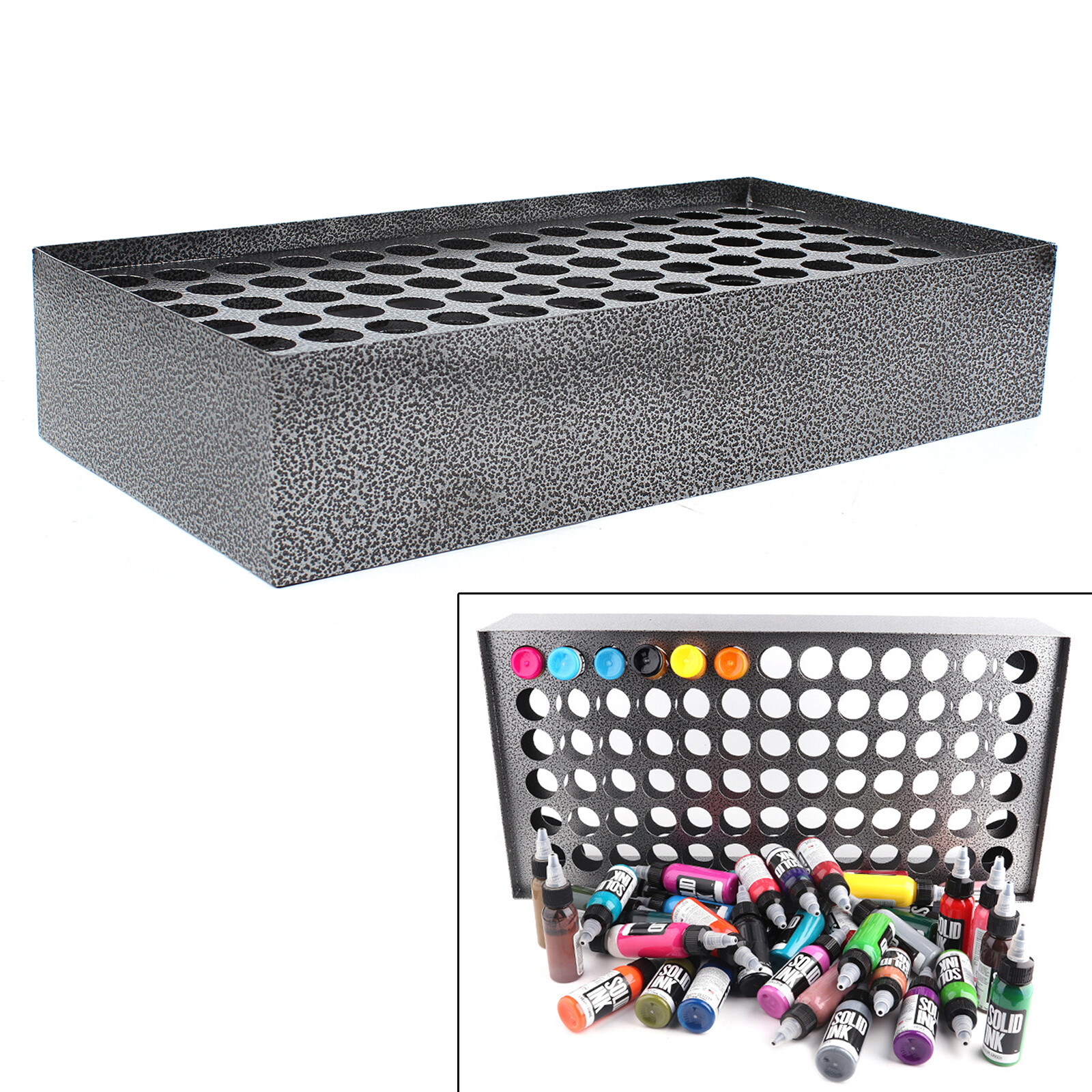 78 Holes Tattoo Bottle Rack Paint Ink Rack Display Holder Stand Organizer Shelf