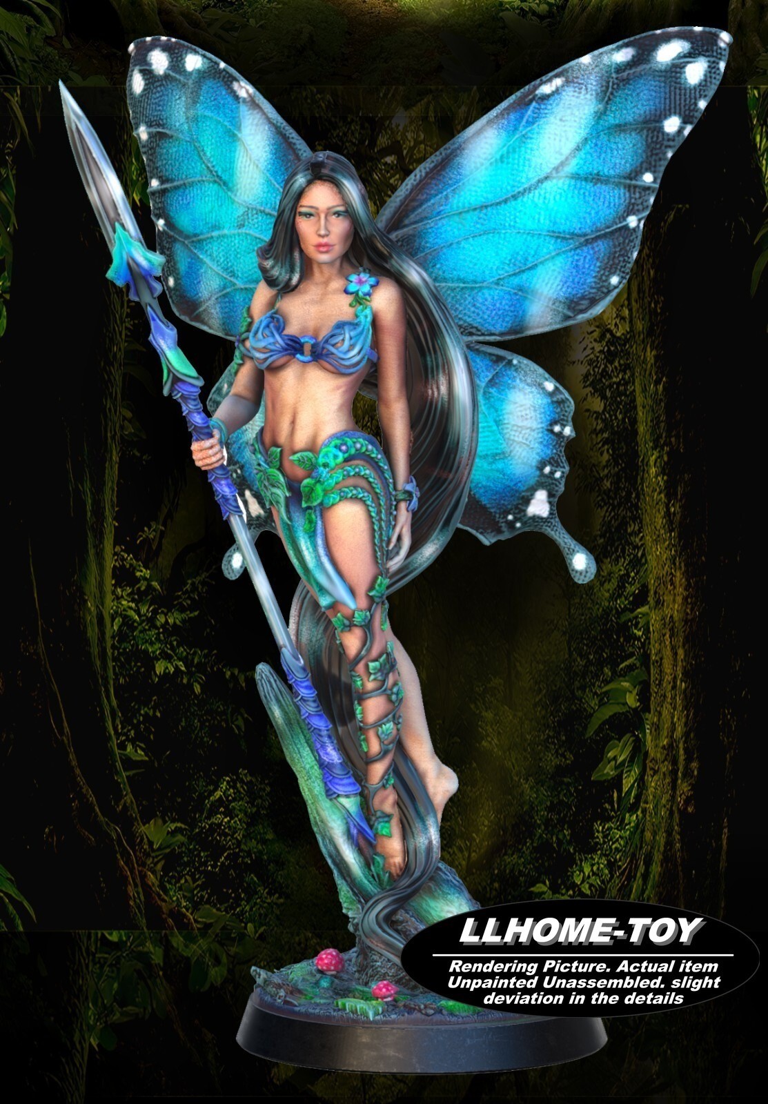 1/24 7CM tall Winged Dryad 4 3d Print Model Unpainted Garage Kit Statue Figure