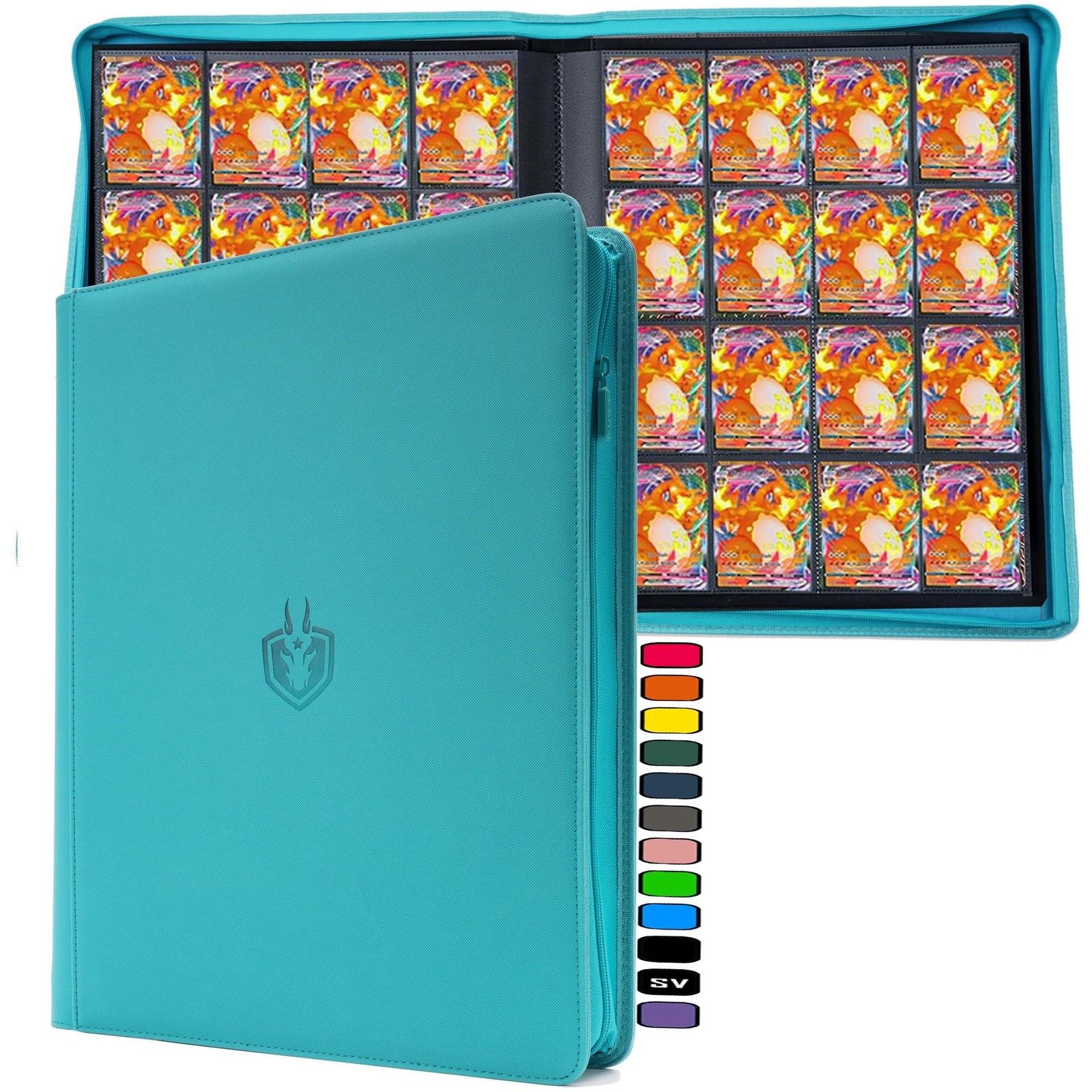 Premium-SZ 1024 Pockets Zipper Card Binder,16 Pocket,Colorful Design, Ringles...