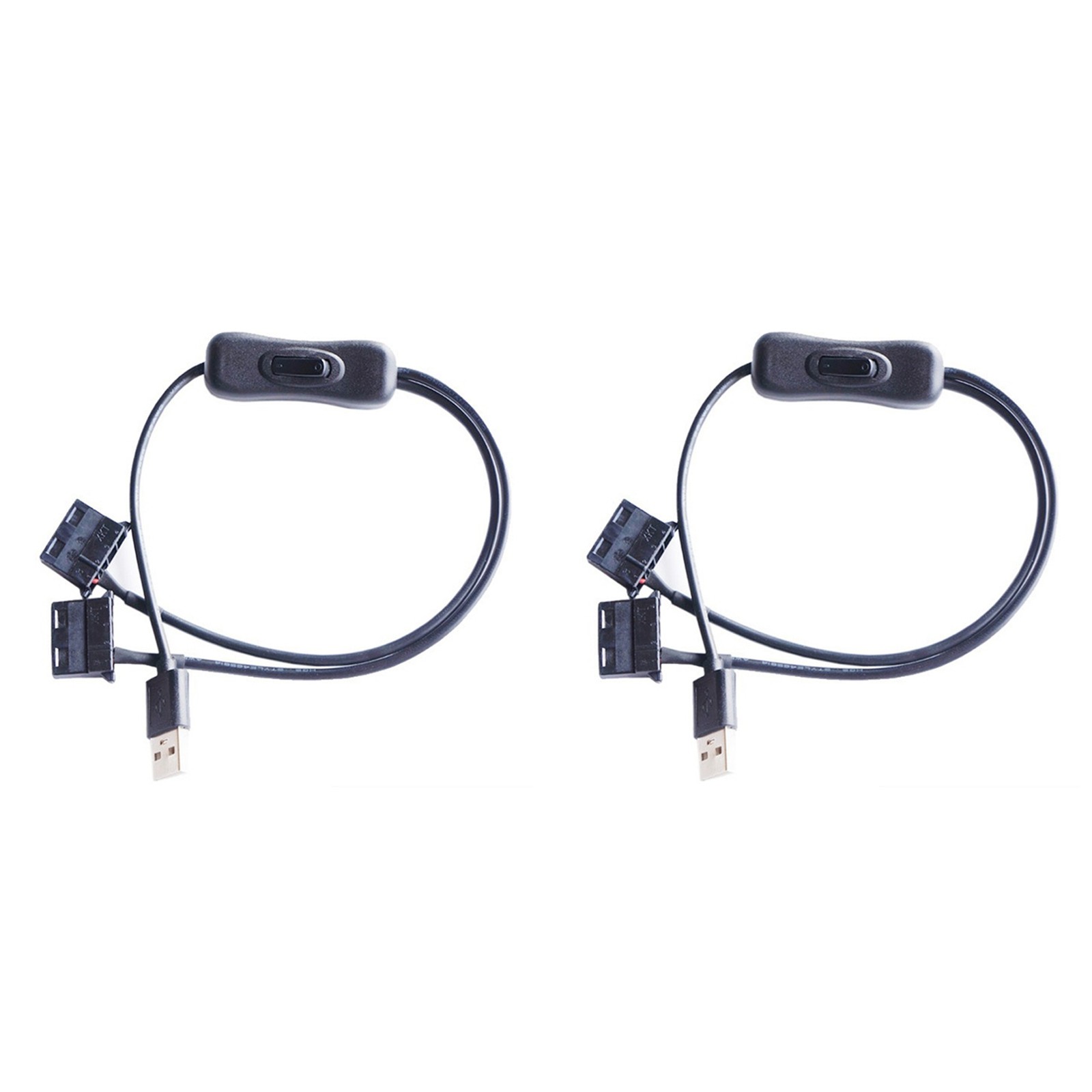 2X USB 5V to Dual 4PIN  Fan Adapter Cable with  Y Splitter for6324