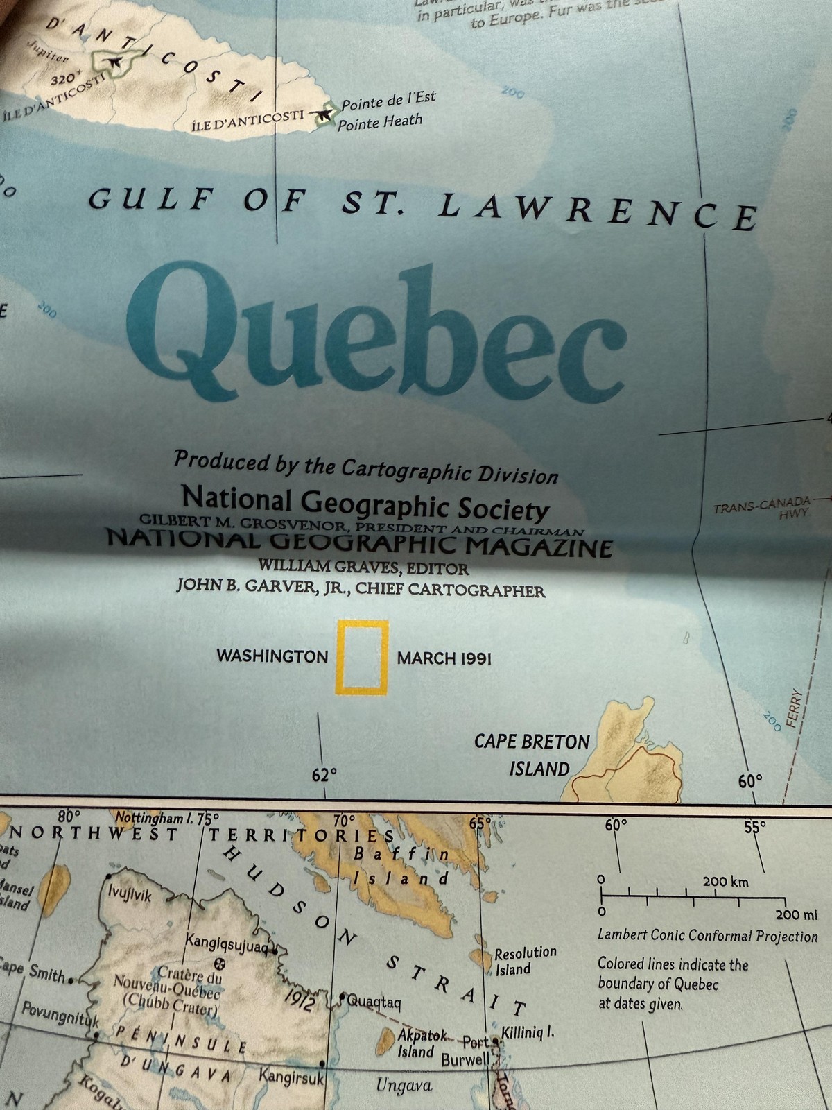 Vintage 1991 National Geographic Quebec Map The Making Of Canada Poster Fold Out