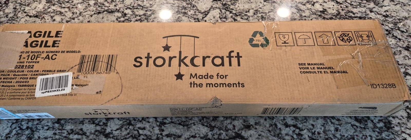 Storkcraft ‎00611-10F-AC Nest Changing Topper Gray, Surface -Mount