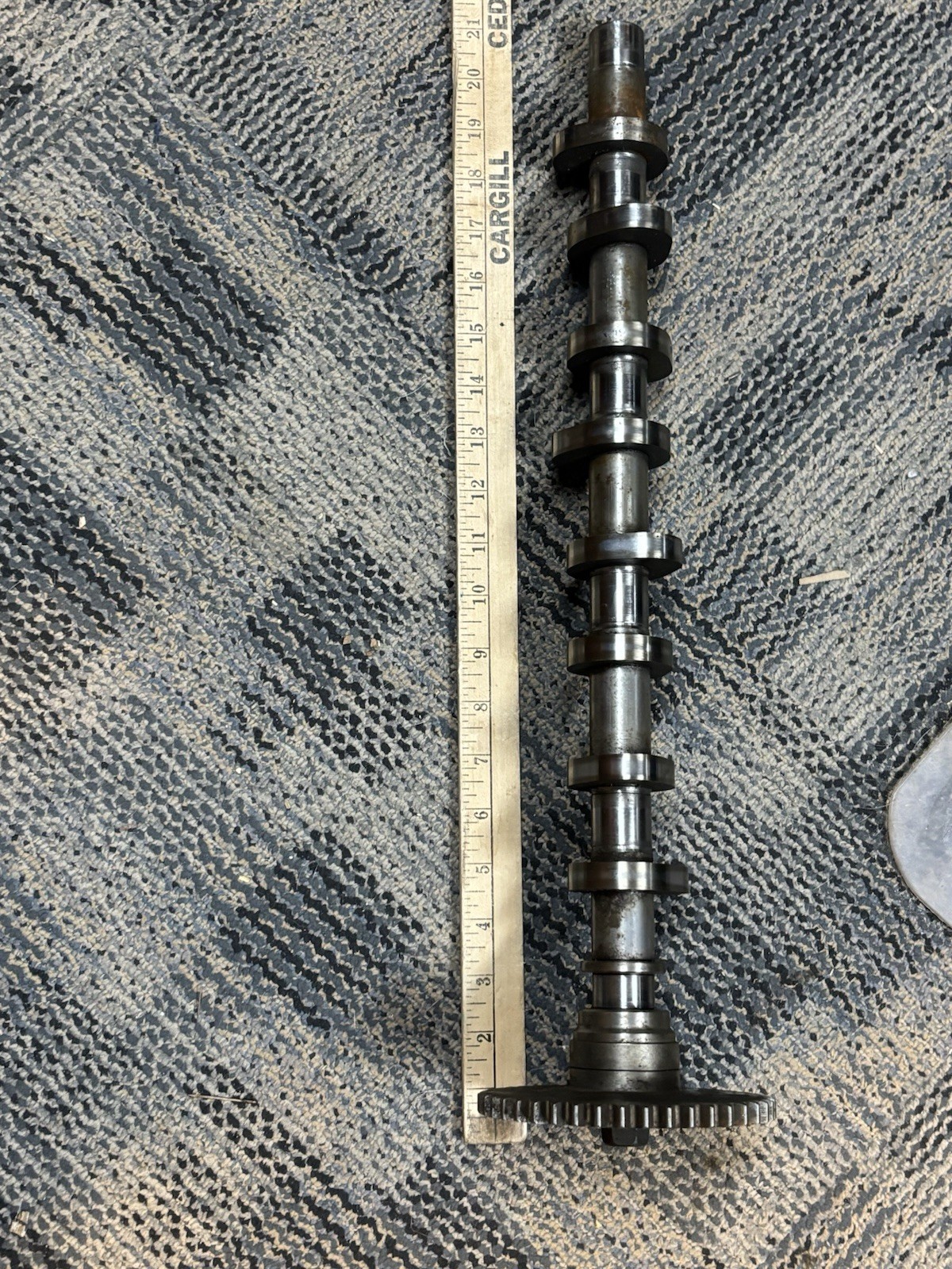 Vintage industrial steampunk cast iron GEAR and CAMSHAFT for lamp project 20.5"