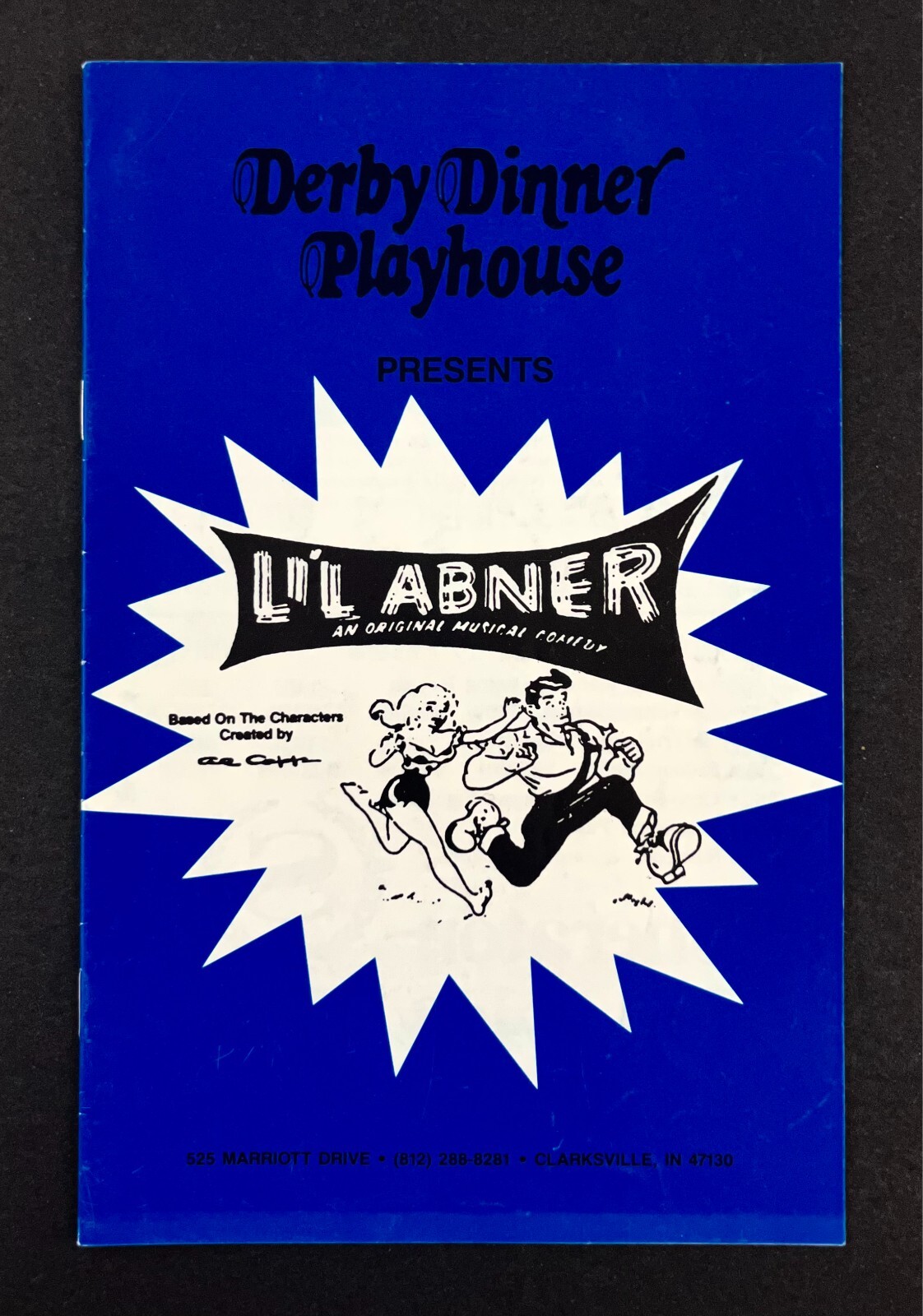 1987 Clarksville IN Li'l Abner Musical Derby Dinner Playhouse Vintage Playbill