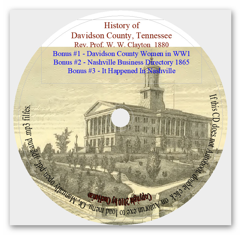 Davidson County Tennessee History + 3 Bpnus Books