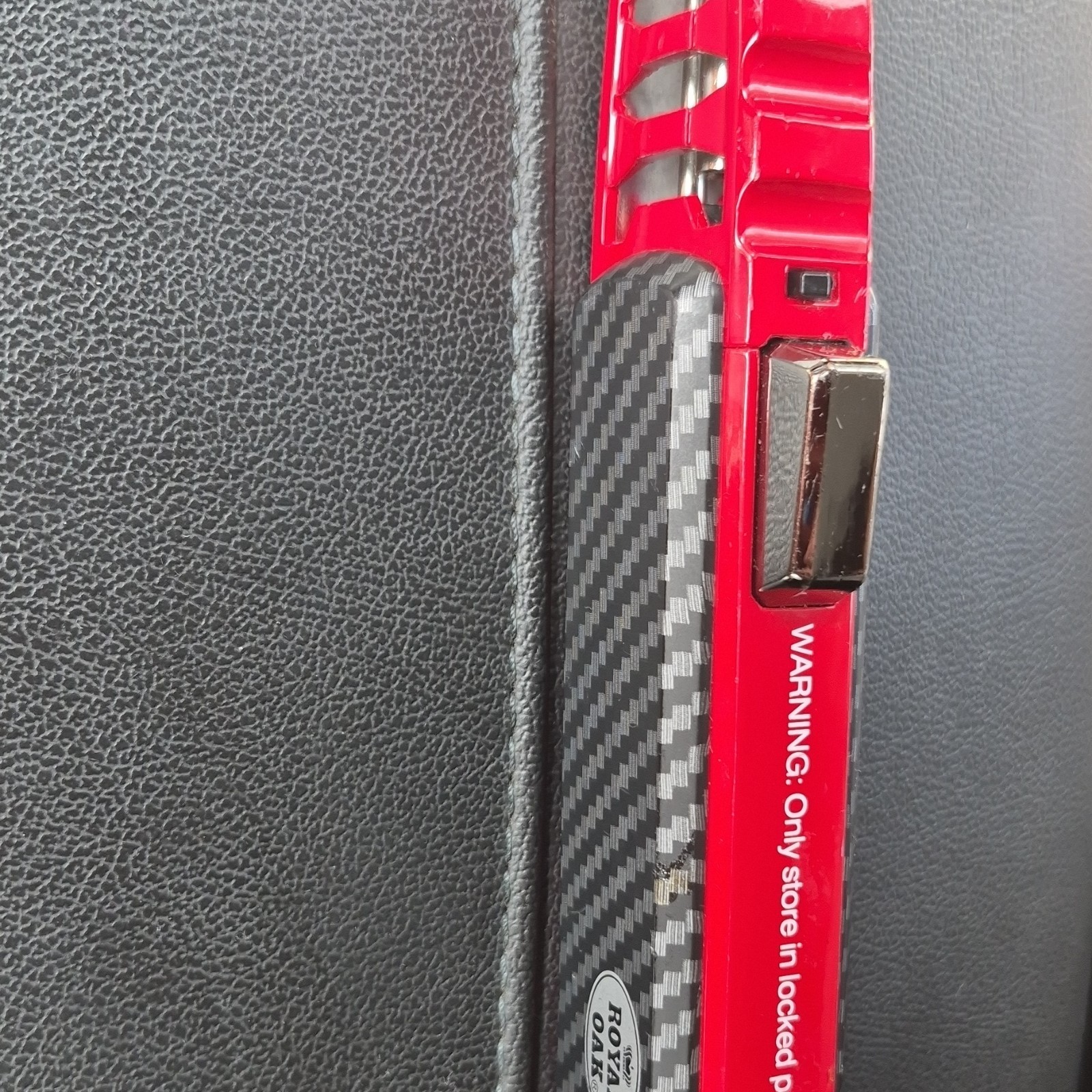 Royal Oak Red Black Torch Lighter Carbon Fiber Butane