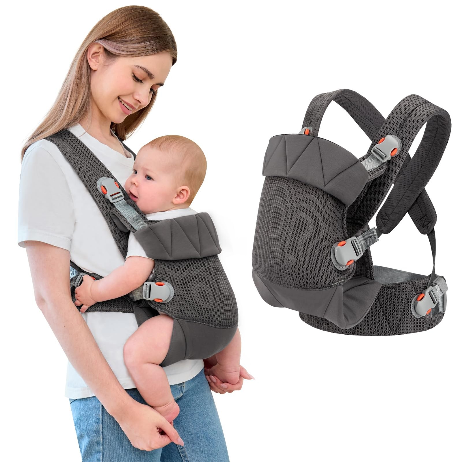 IULONEE Baby Carrier, Ergonomic Baby Carrier Newborn to Toddler Baby Wraps Ca...