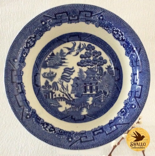 Allertons Blue Willow serving bowl -  Rare antique - 23cm/9''