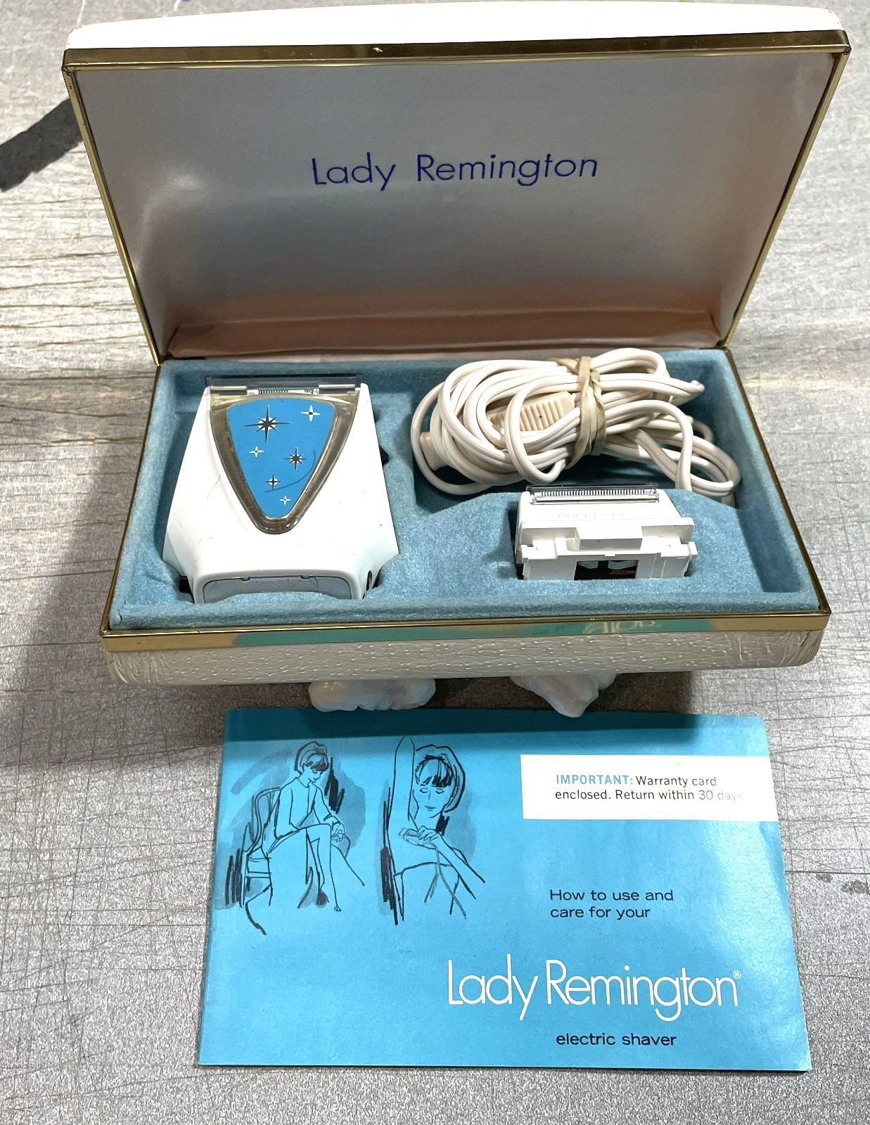 Lady Remington Vintage Electric Shaver WORKS No Light LEGS & UNDERARMS Heads