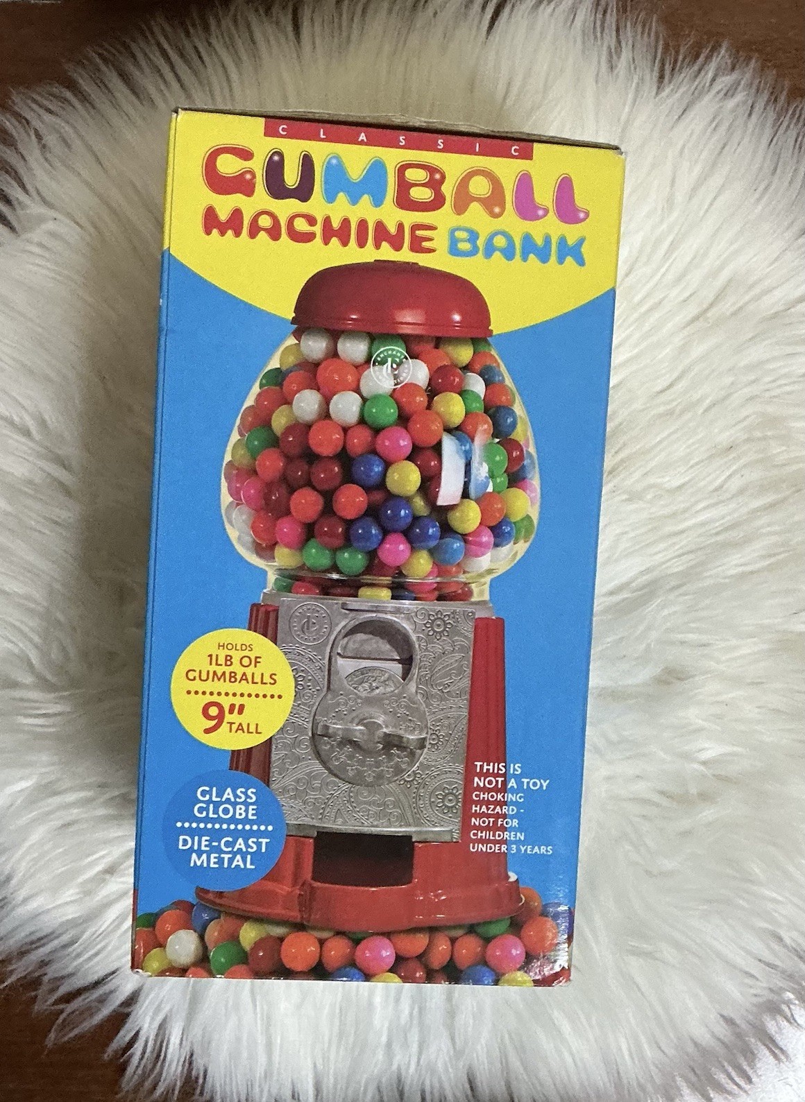 Classic Carousel Gumball Machine Bank 9" Die cast MetalGlass Globe, New In Box
