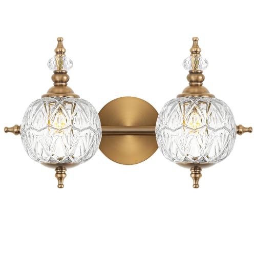 Brushed Bathroom Vanity Light Fixture Vintage Style - 2 Light G9 2 light Gold