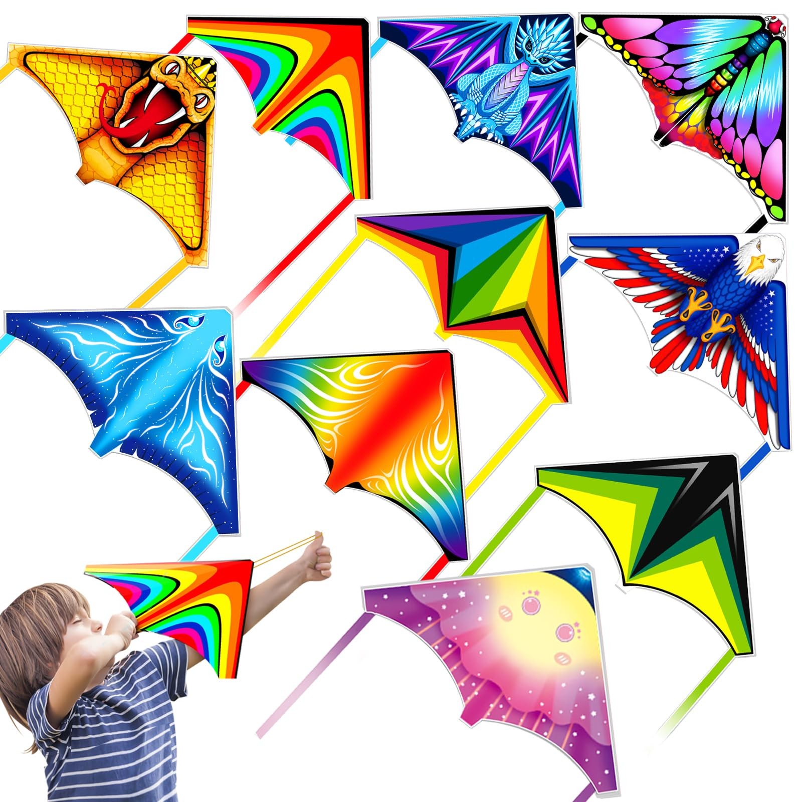 8 Pack Mini Kites for Boys Girls 3-5 6 7 8 Gifts & Party Favors, Finger Launc...