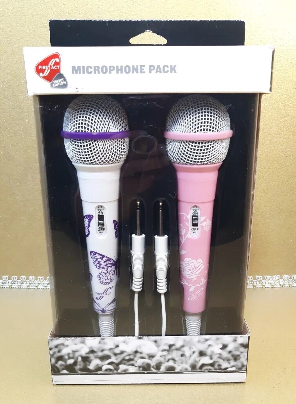 First Act Microphones Butterfly & Roses Select Edition Karaoke Mic Pack of 2