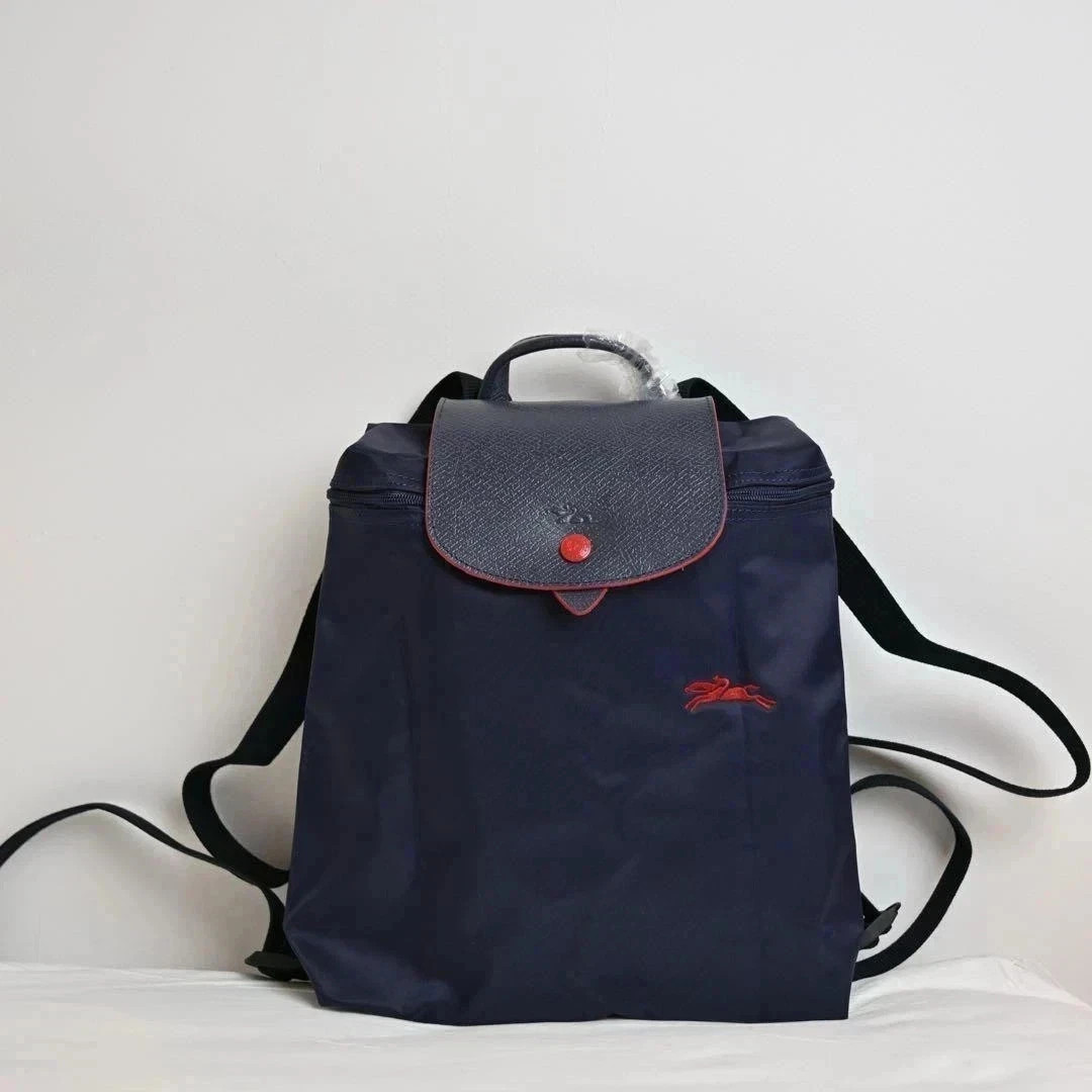 New Longcham Le Preage Original Navy Nylon Leather Backpack Outlet from Japan