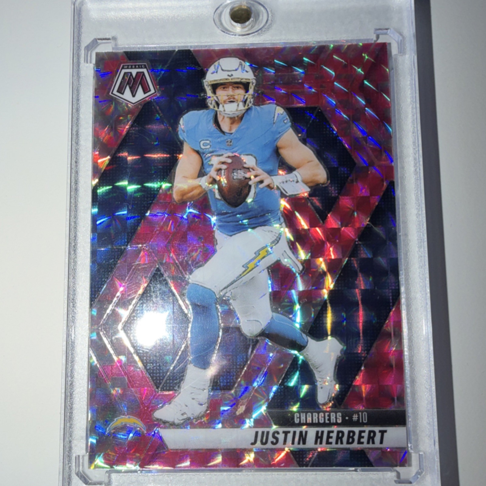 Panini 2025 Mosaic Justin Herbert Prizm #80 Los Angeles Chargers NFL Card