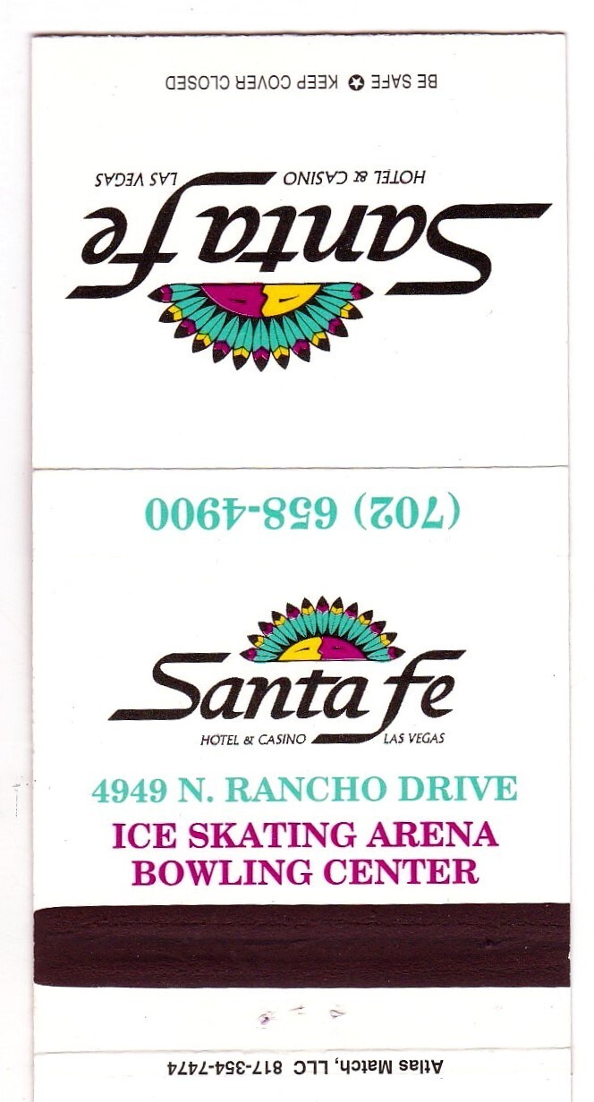 Santa Fe Hotel & Casino Las Vegas Matchbook Cover icmsc5