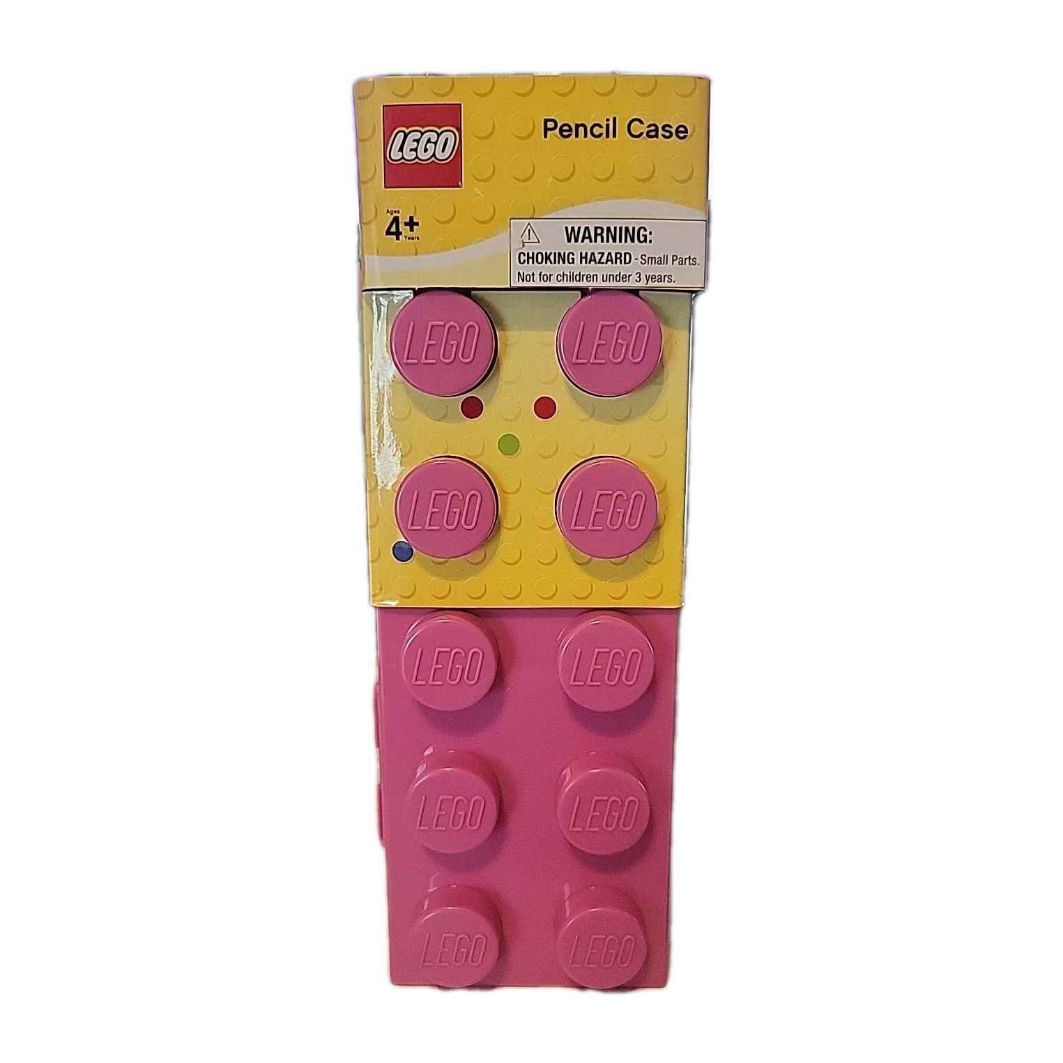 LEGO Pencil Case Holder Pink Brick Mini Fig Storage Box Plastic Travel NEW 