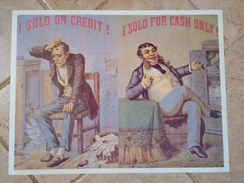 Vintage Original Poster RICH POOR Businessmen Store Advertising Poster RARE