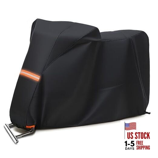 Motorcycle Cover 300D Oxford,Outdoor Parking Dustproof,Sun UV 96.5“Lx41"Wx50"H