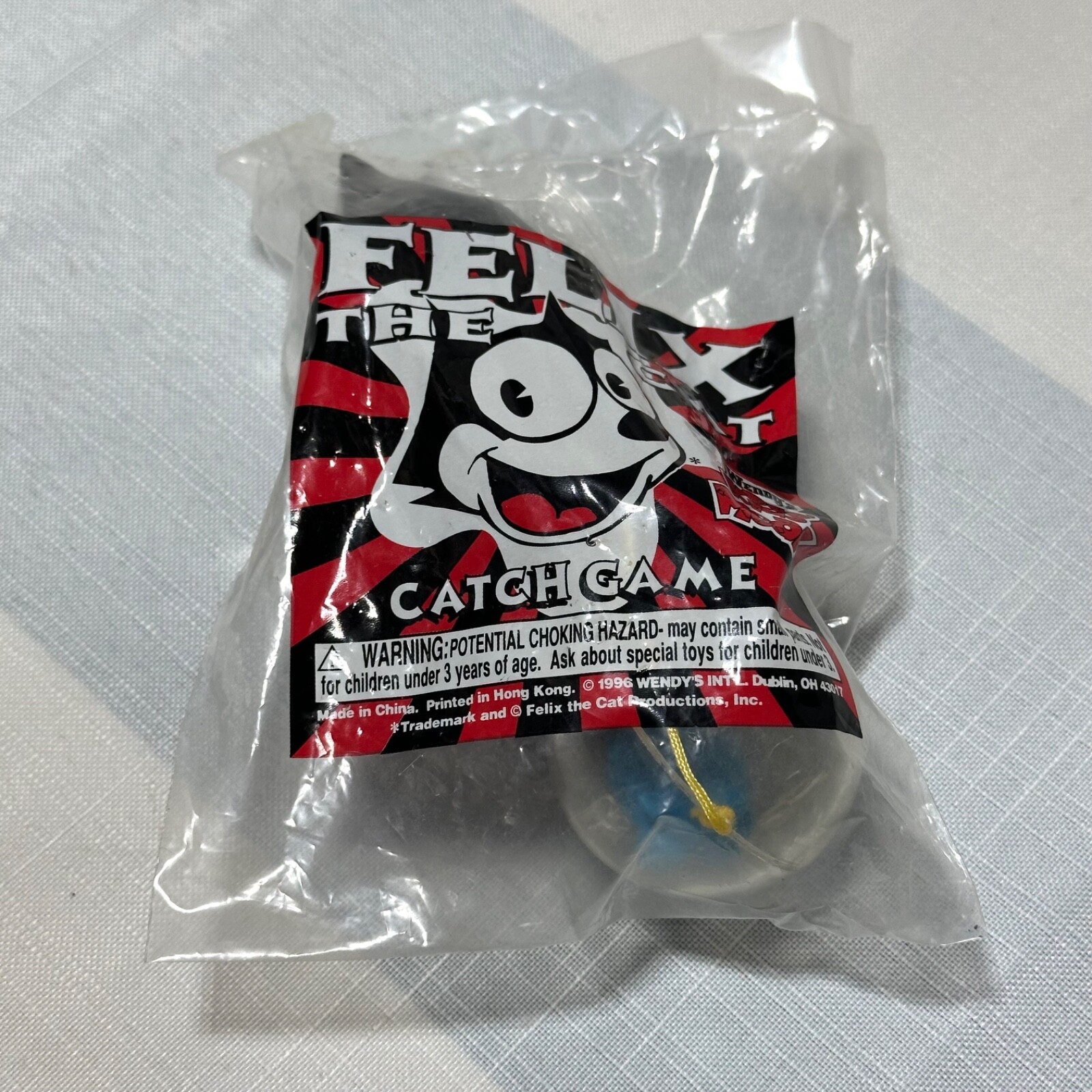 1996 Wendy's Kids Meal Felix The Cat Catch Game Toy Sealed New Vintage
