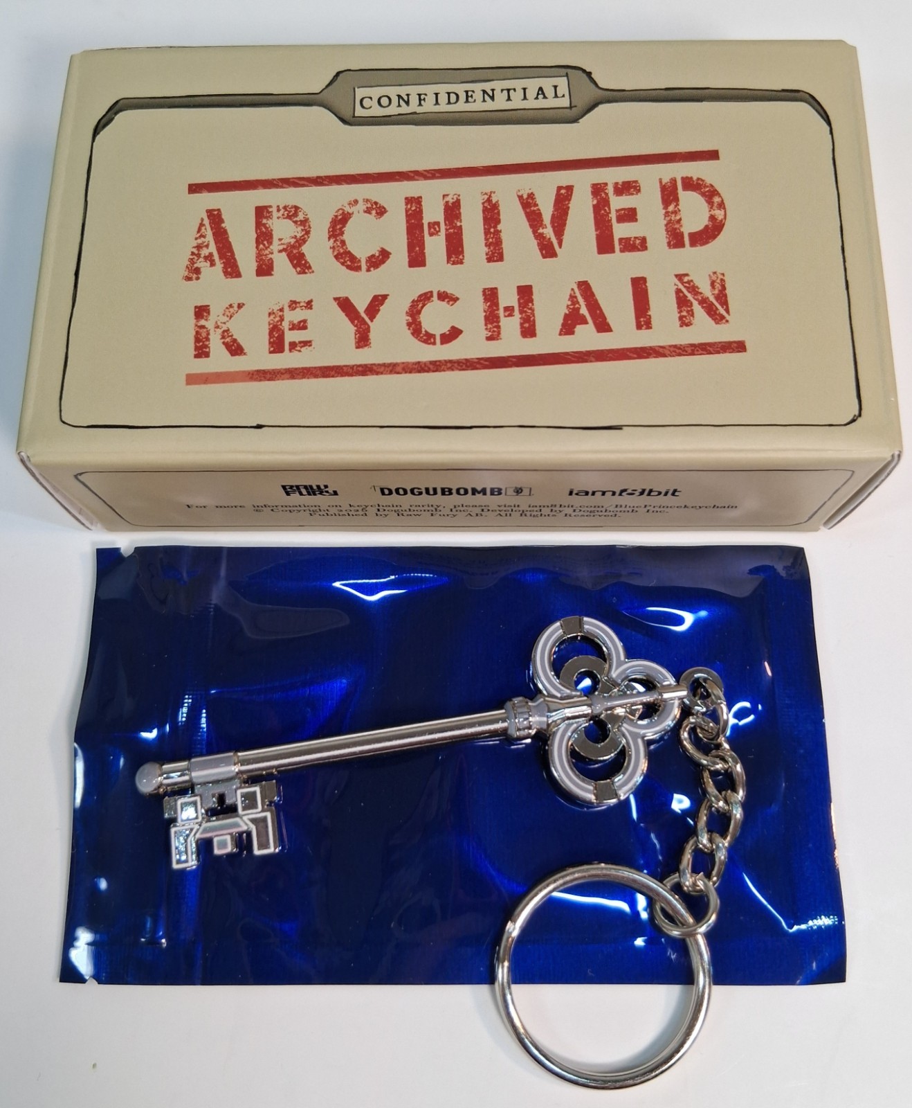 Iam8bit Blue Prince Silver Key Archived Keychain Open Box 