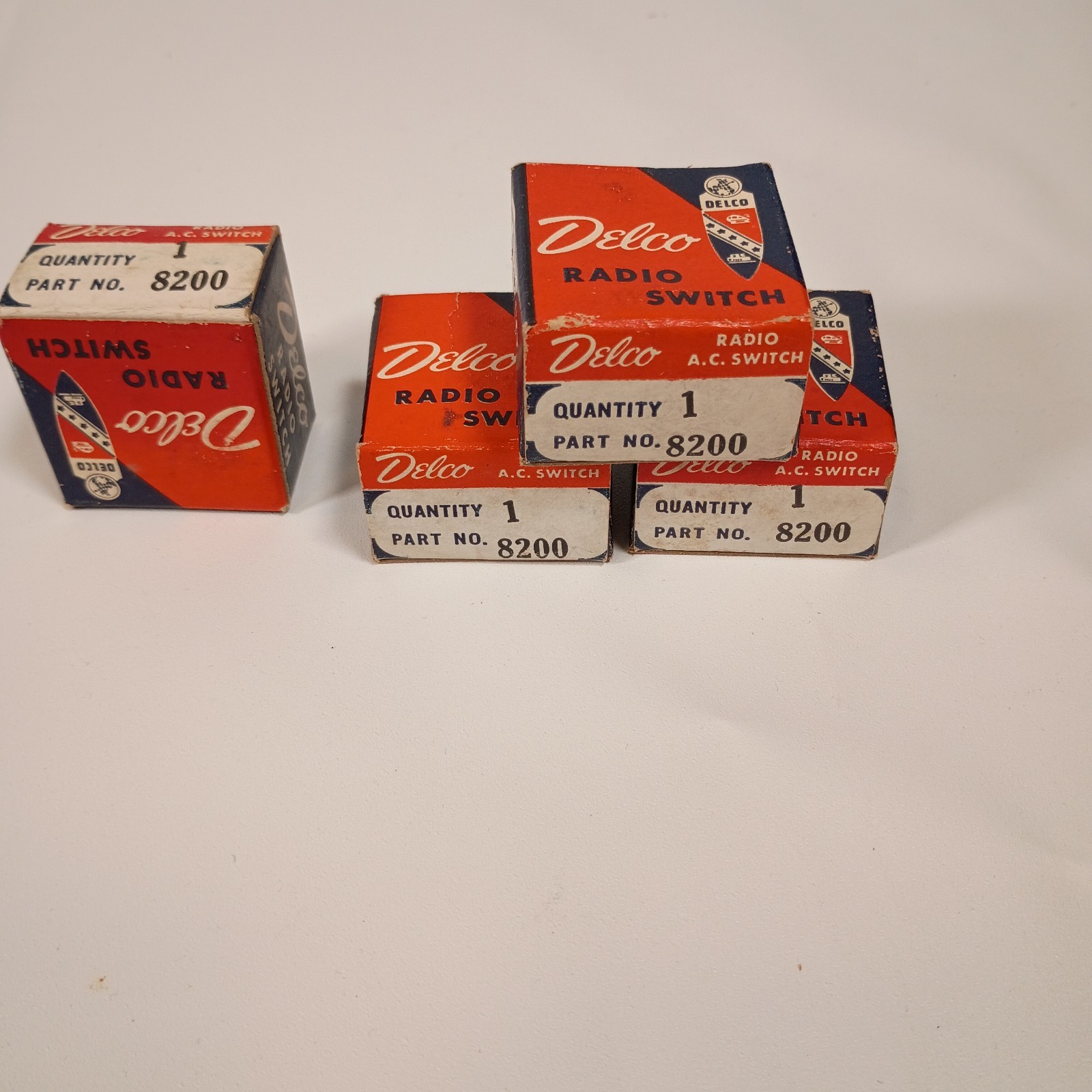 Vintage Delco Radio A.C. Switch Part No. 8200 - NOS New Old Stock - Set of 4
